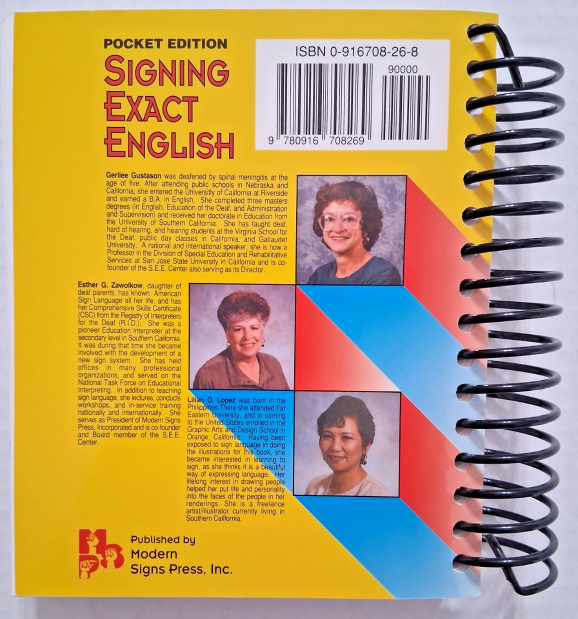 Signing Exact English book, Pocket Edition, 2006, Modern Signs Press, sign lang.