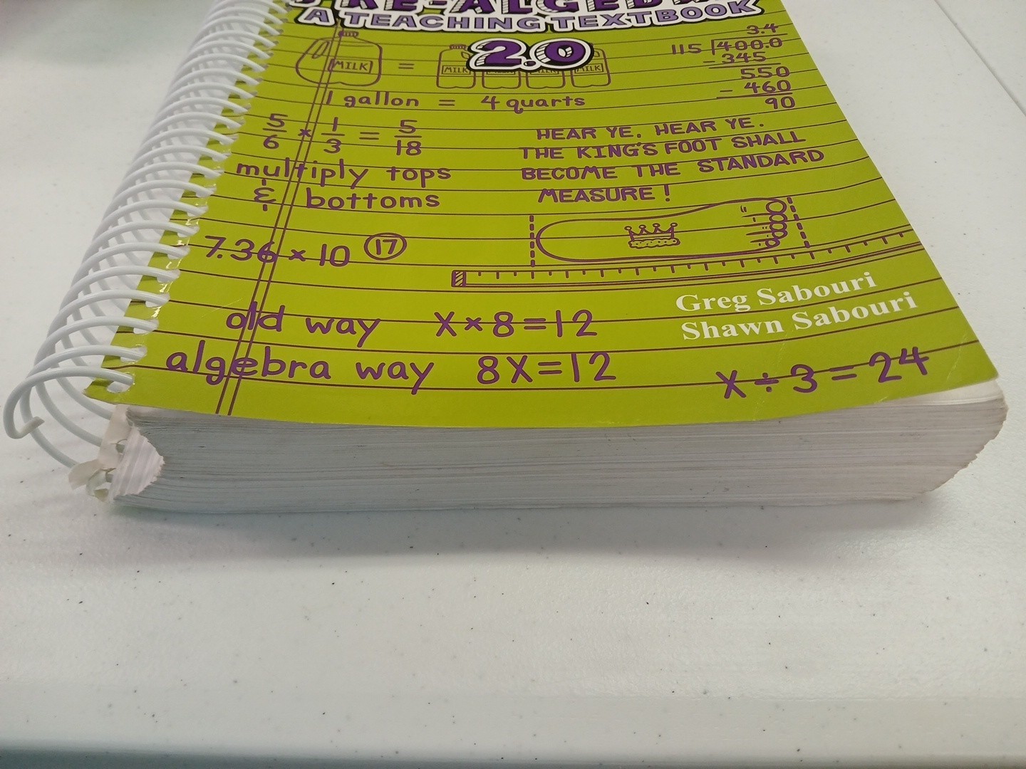 Pre-Algebra A Teaching Textbook – Spiral-bound By Greg Sabouri