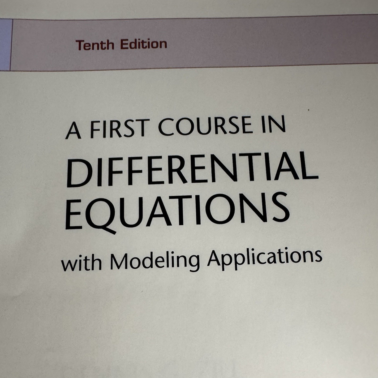 A First Course in Differential Equations W/Modeling Applications Dennis Zill