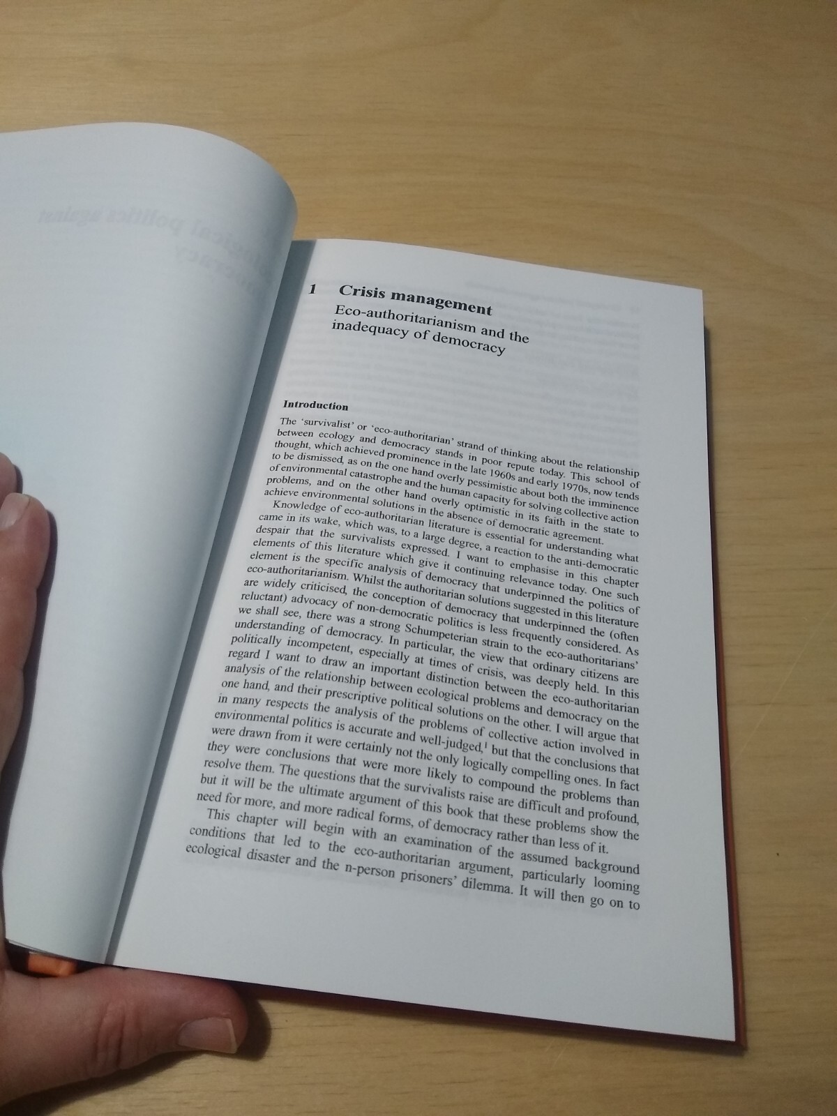 Ecological Politics and Democratic Theory (2007 h’back Humphrey environmentalism