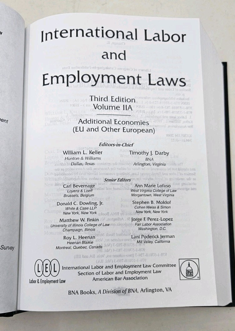 International Labor and Employment Laws Third Edition Volume IIA Book