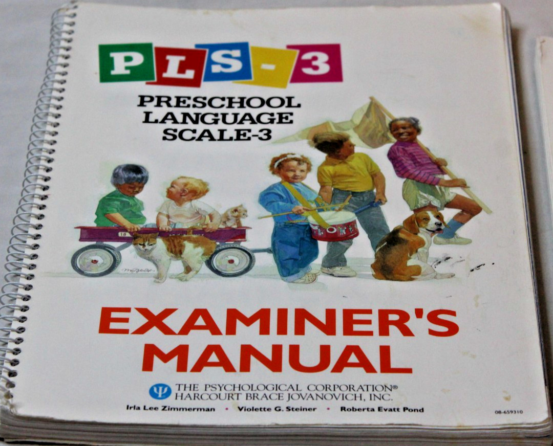 Preschool Language Scale-3 Language Evaluation Test Picture & Examiner’s Manuals