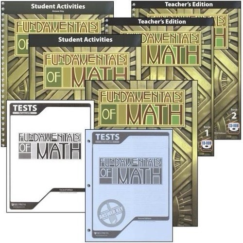 BJU Fundamentals of Math complete set kit 2nd ed. teacher text activities key cd