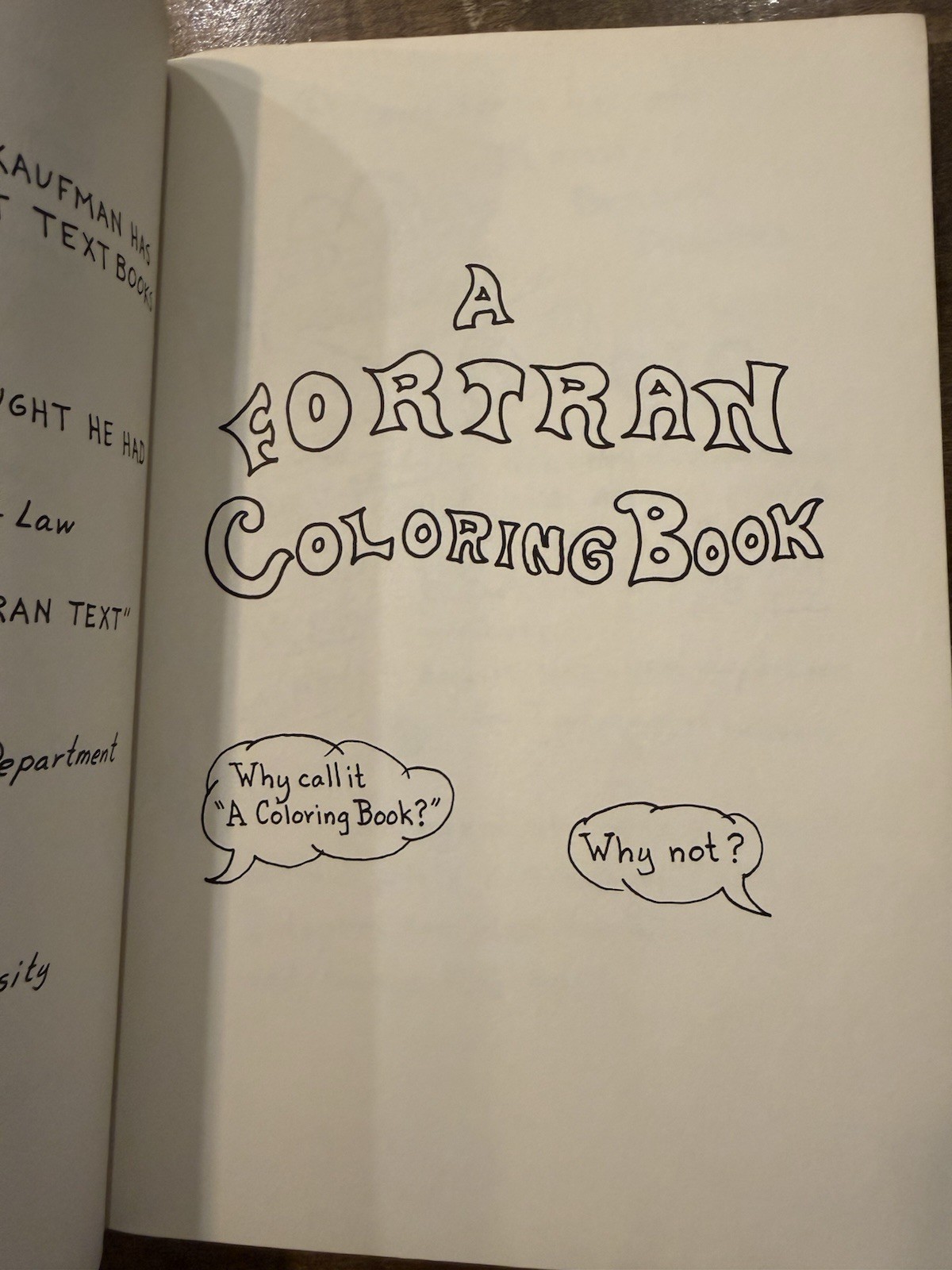 A Fortran Coloring Book – Dr. Kaufman Computer Programming MIT Press 1978