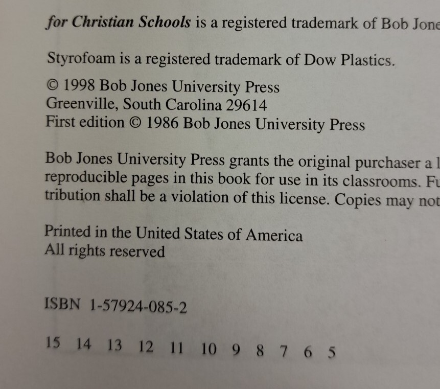 Heritage Studies 6 Teacher’s Edition 2nd Ed. Bob Jones Christian Schools. B10