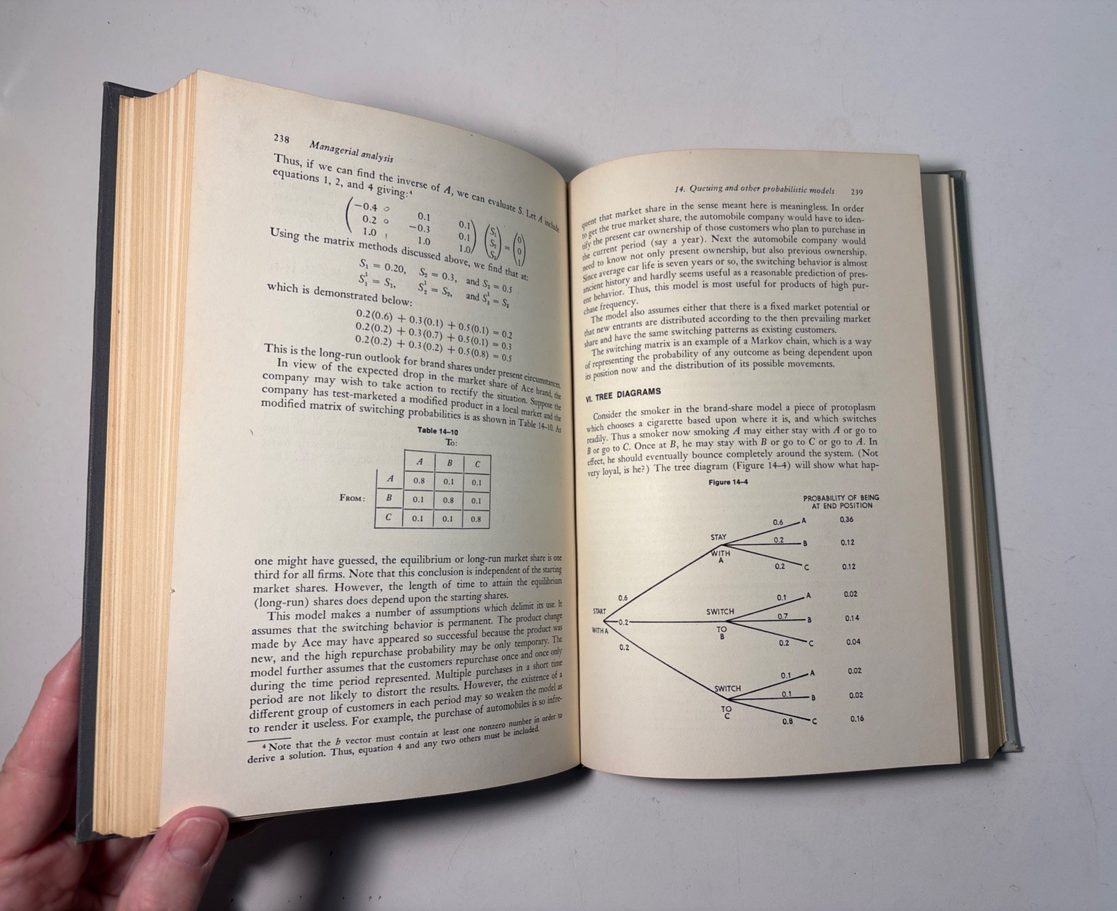 Managerial Analysis by Robert E Schellenberger, 1969 First Edition Hardcover