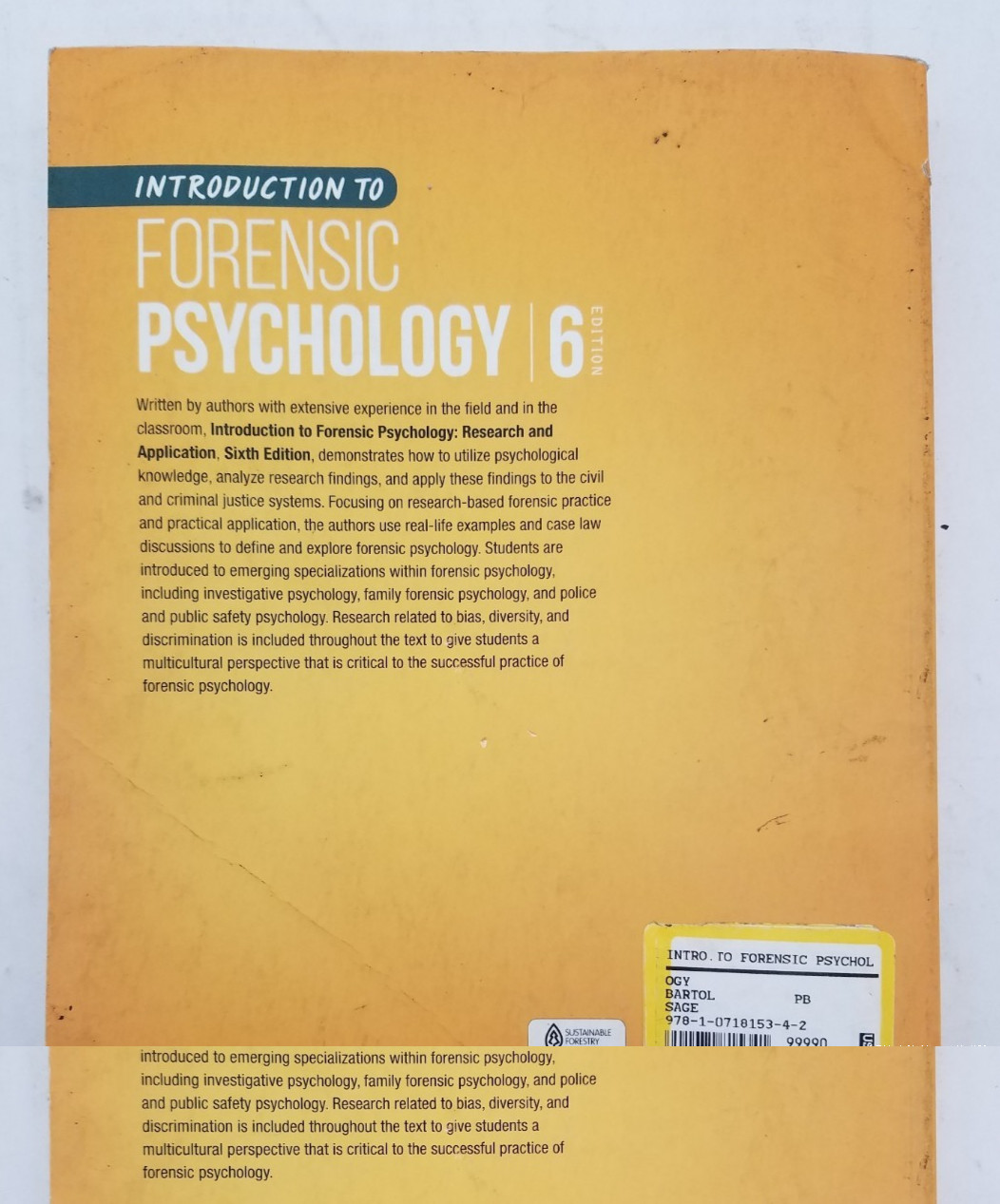 Introduction to Forensic Psychology: Research and Application-9781071815342