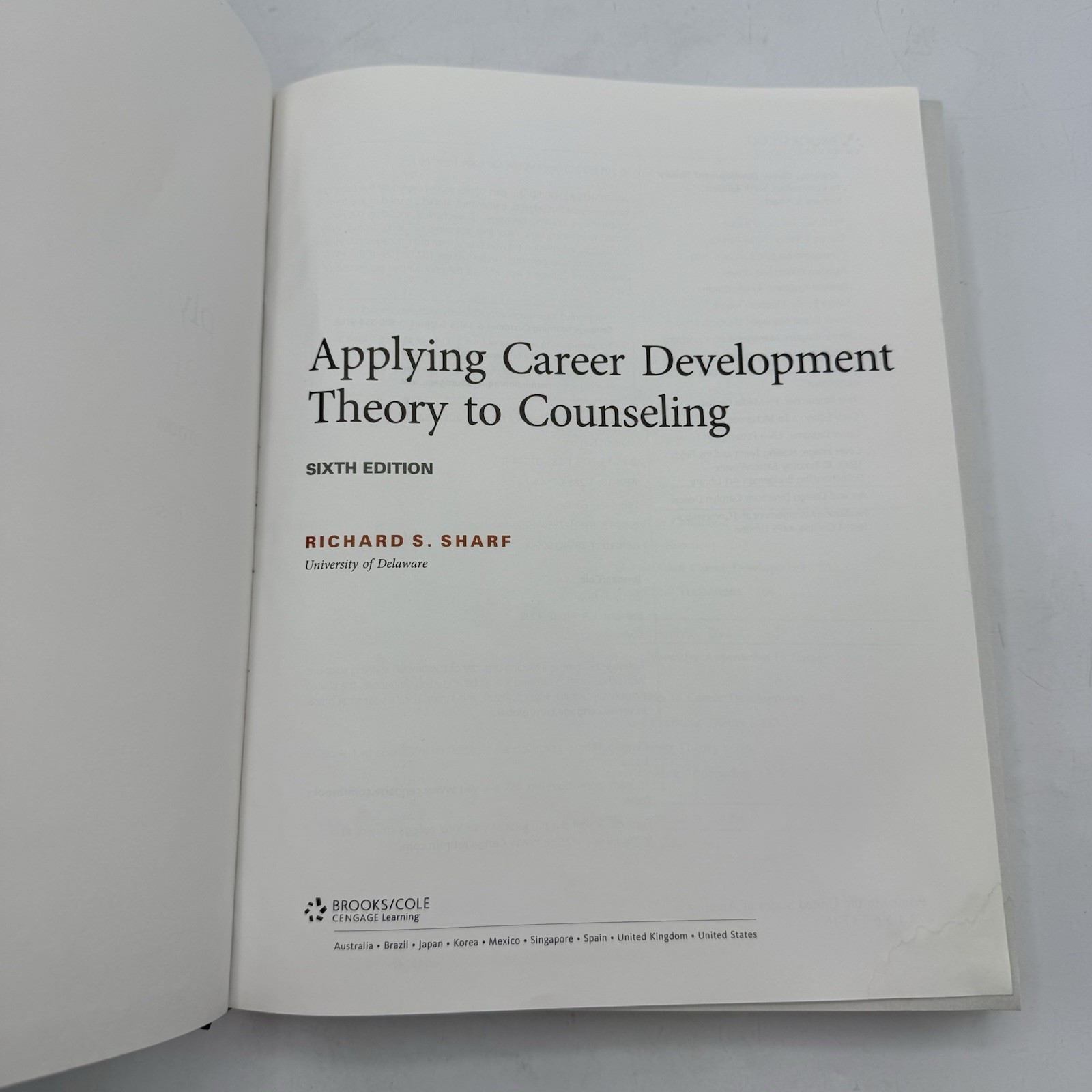 Applying Career Development Theory to Counseling 6th Edition Hardcover Sharf
