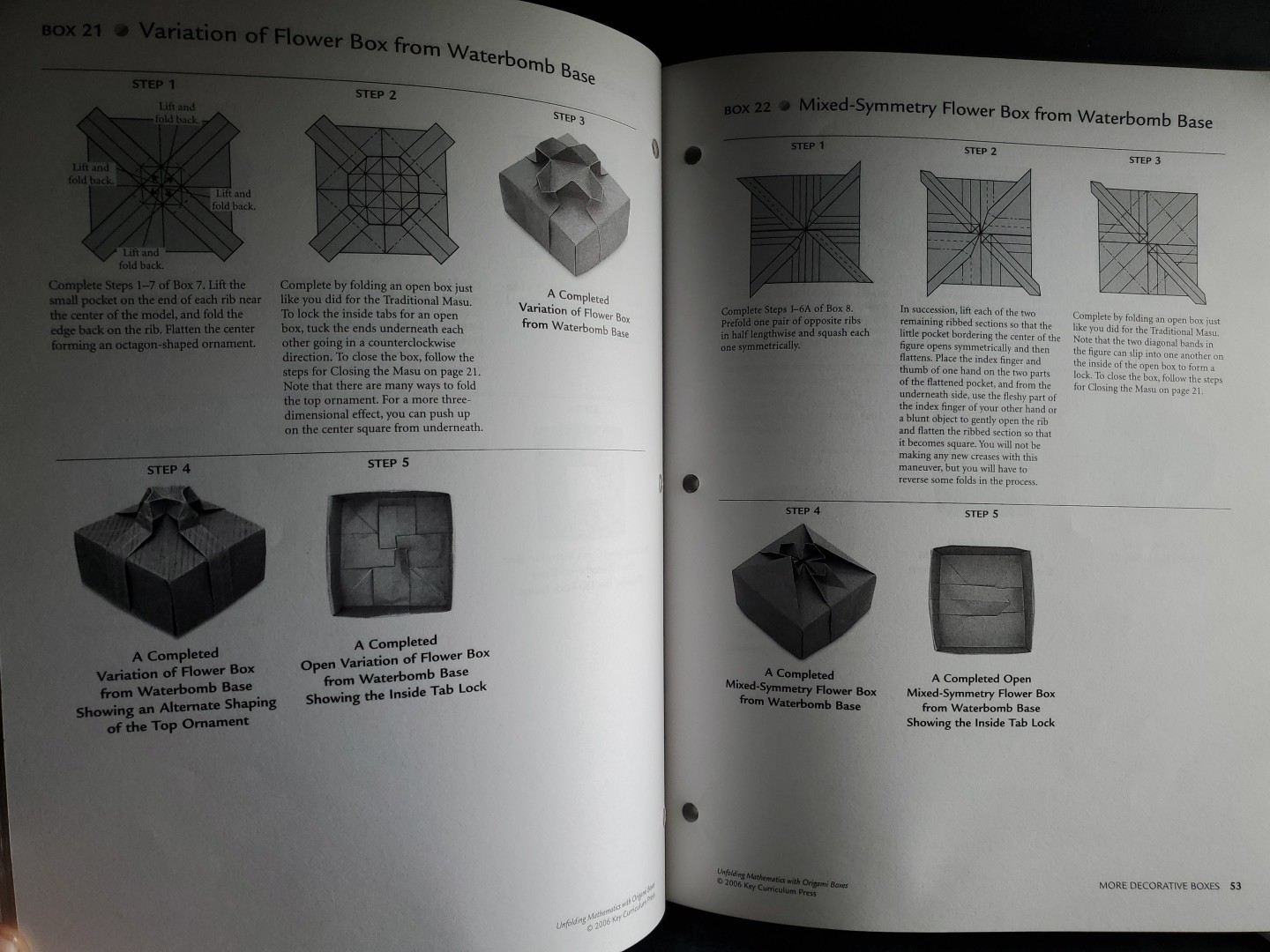 Unfolding Mathematics with Origami Boxes Tubis Signed 2006 Math Workbook