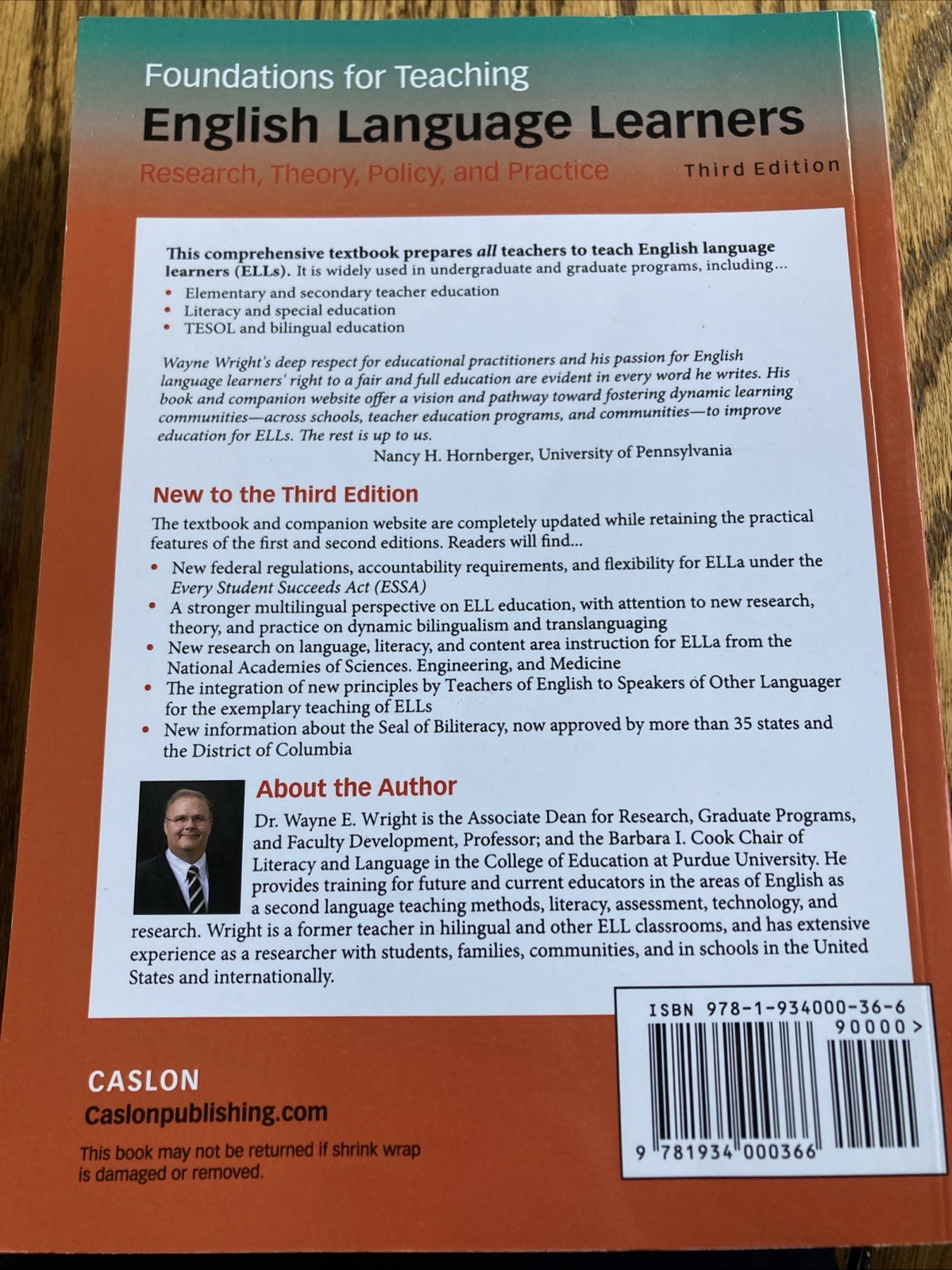 Foundations for Teaching English Language Learners: Research, Theory, USPS