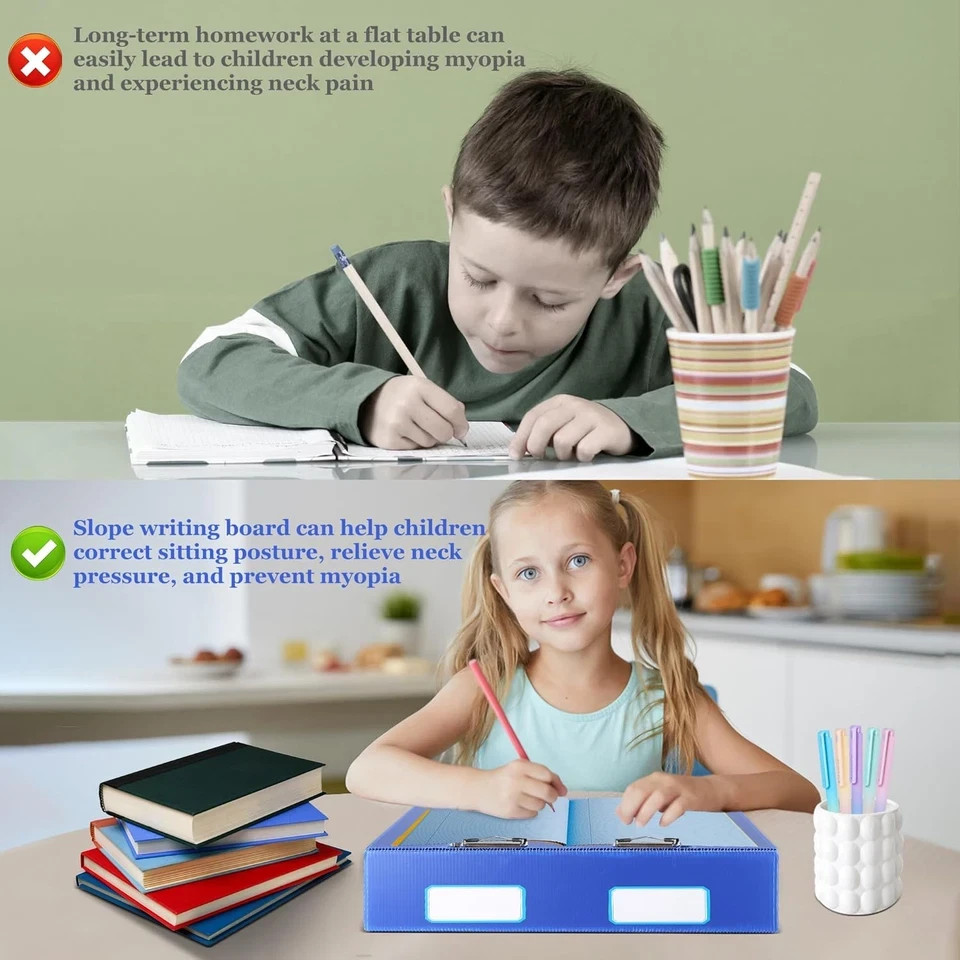 2Pcs Slant Board for Writing 16 X 12 Inch Sloped Surface Clipboard 20°Tilted Wri