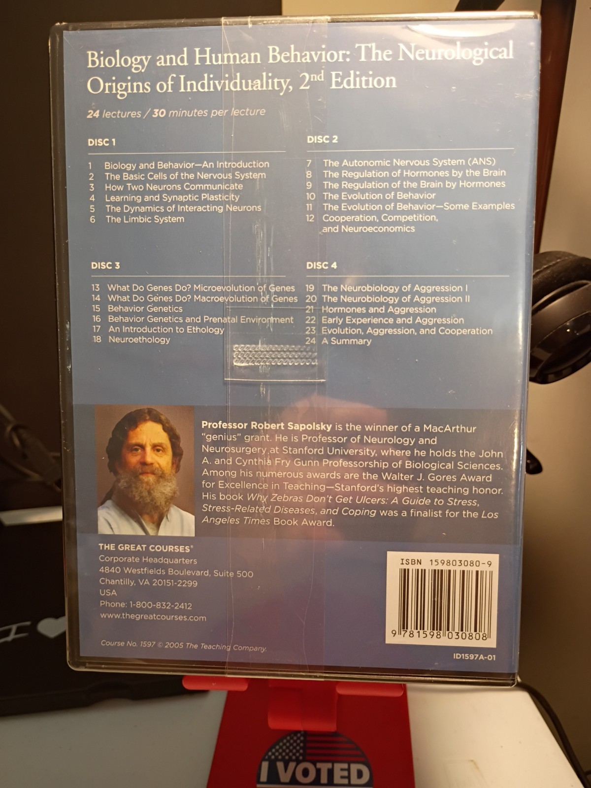 The Great Courses: Biology and Human Behavior – 4 DVDs + Course Guidebook NEW