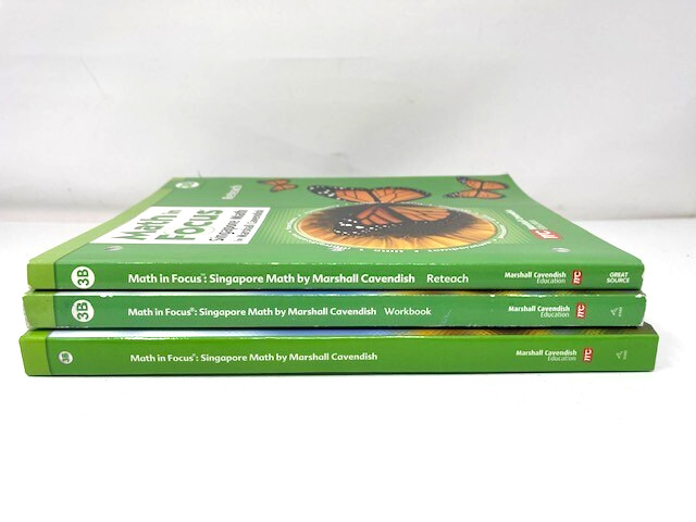 Set of 3 Math In Focus 3B Textbook Workbook Reteach Singapore Math Cavendish
