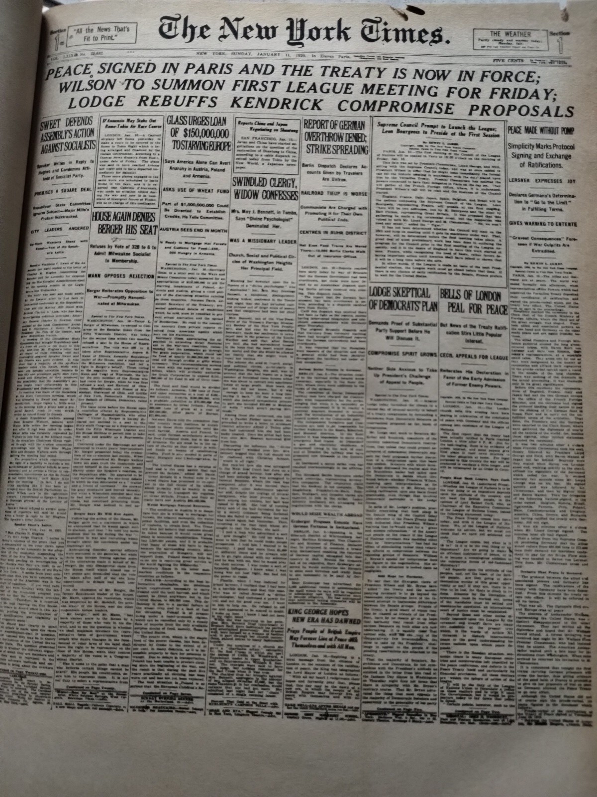 THE NEW YORK TIMES PAGE ONE Major Events 1920-1983 292 pages Hard Back 15.5X11.5