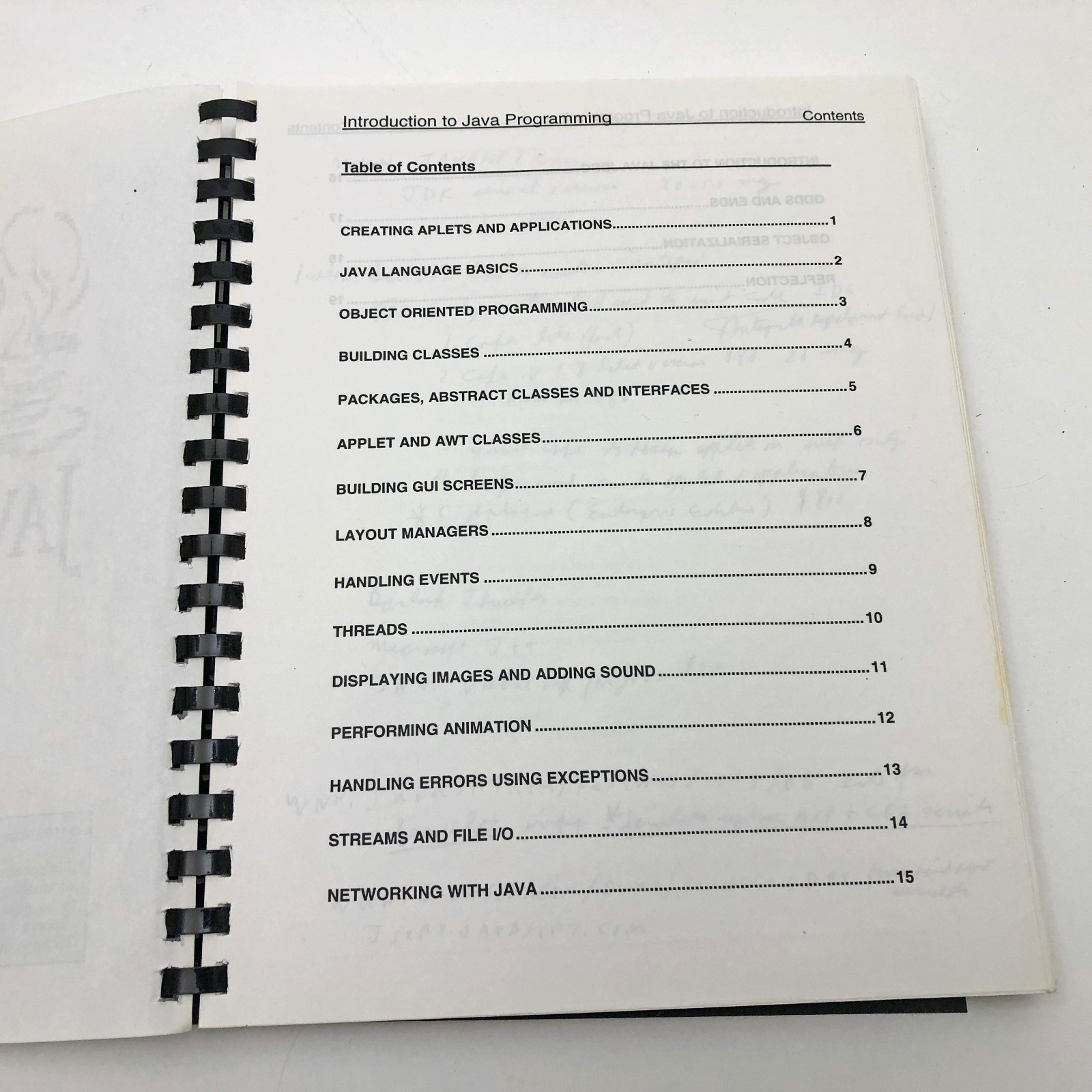 Introduction to Java Student Manual CR 1998 Marathon Technology Spiral Bound