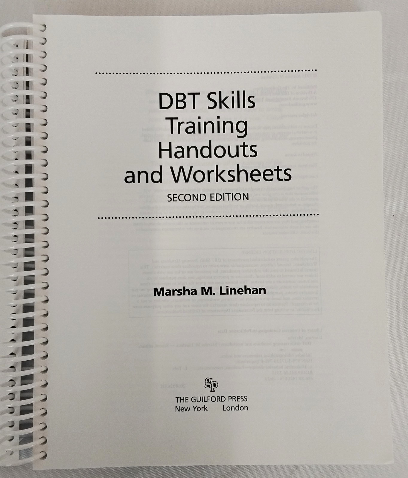 DBT Skills Training Handouts and Worksheets Spiral Bound 2nd Edition #W4410