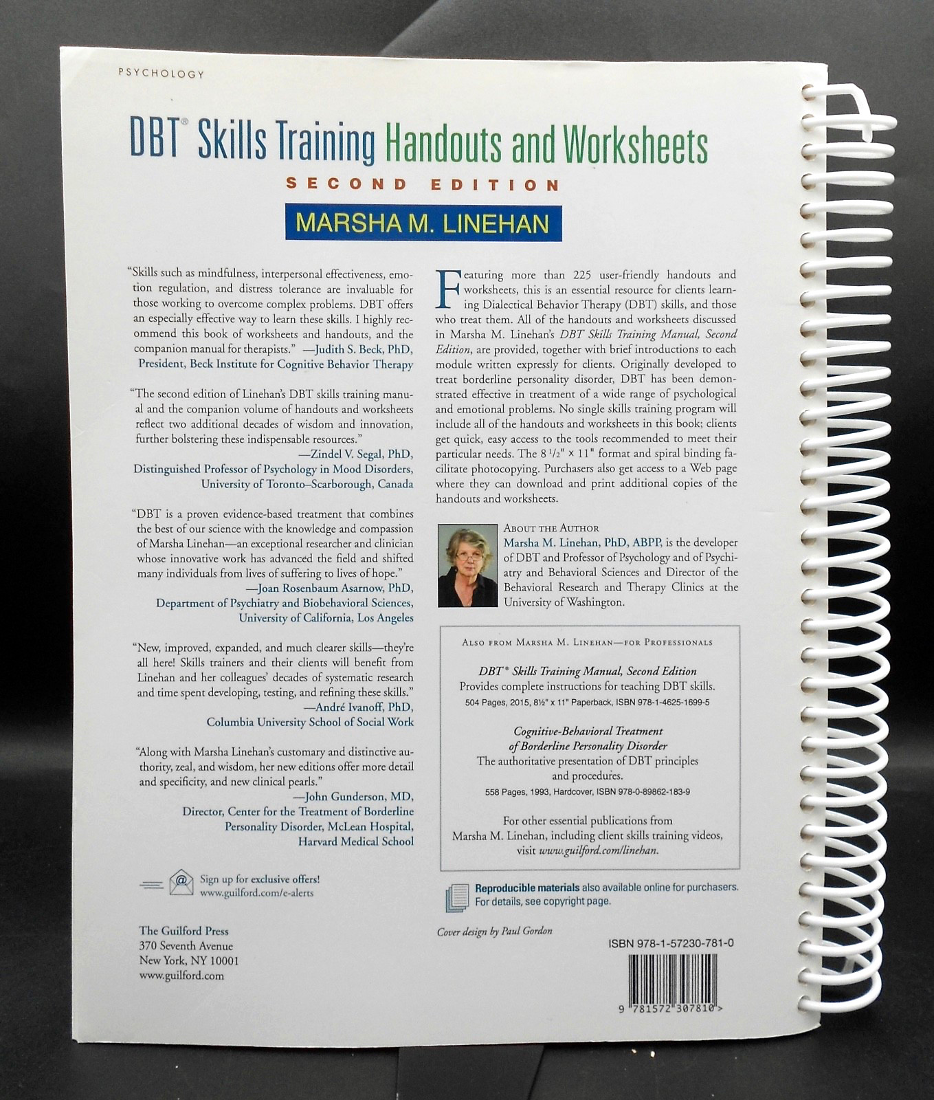 DBT SKILLS TRAINING HANDOUTS & WORKSHEETS 2nd ED by LINEHAN 2015 SPIRAL PB VG
