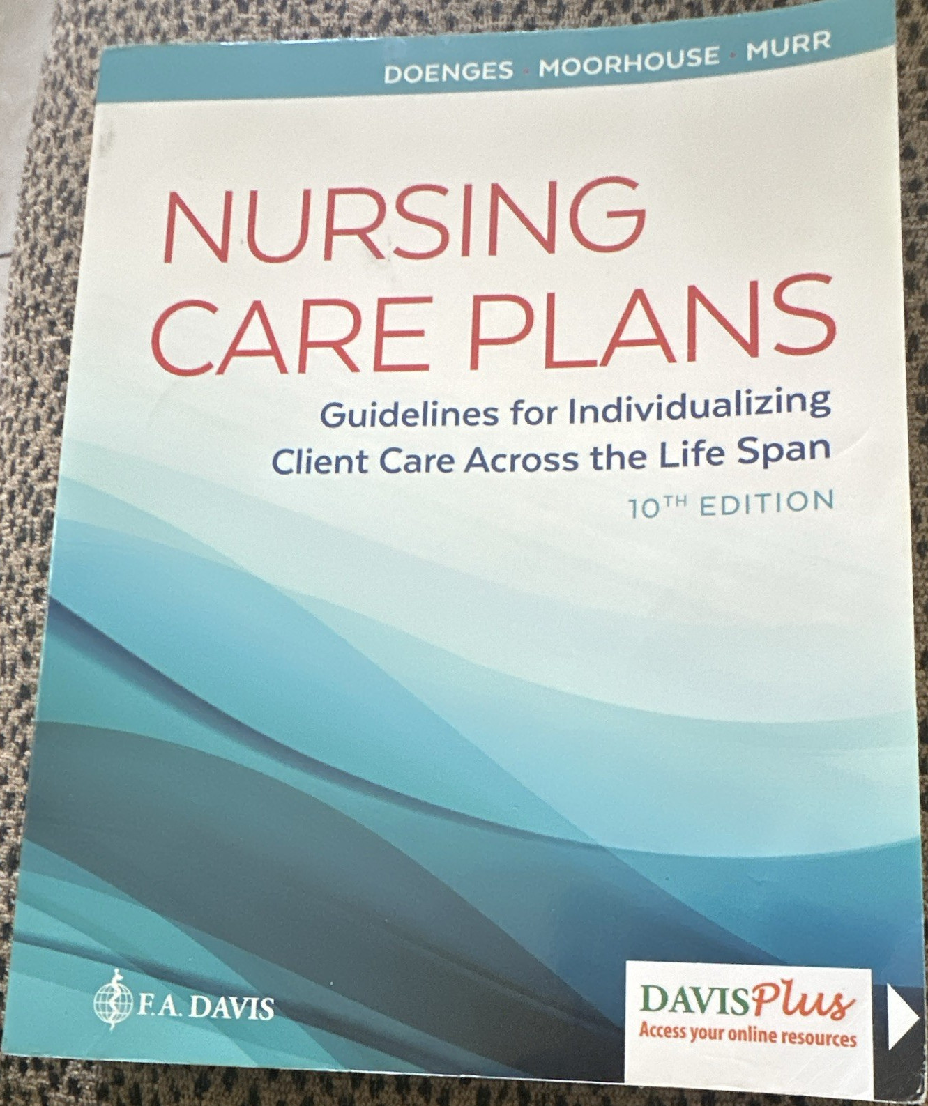 F.A. Davis Nursing Care Plans 10th Ed Paperback 2019 Doenges Moorhouse Murr
