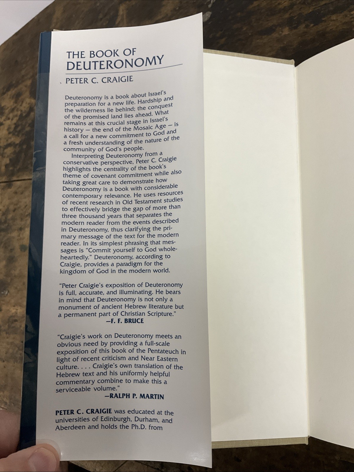 The Book of Deuteronomy by Peter C. Craigie NICOT Series (Hardcover)