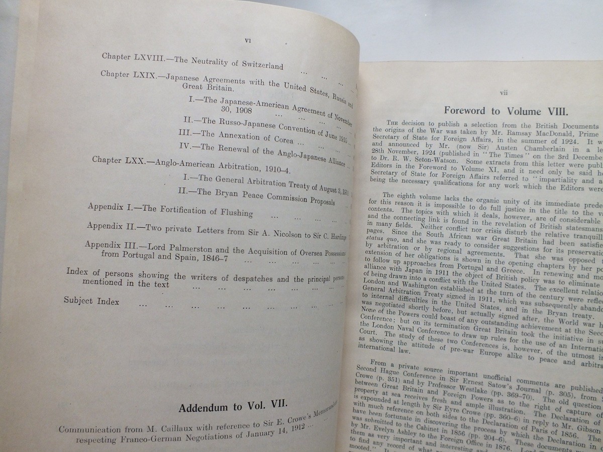 British Documents on the Origins of the War 1898-1914 Vol. VIII: Arbitration
