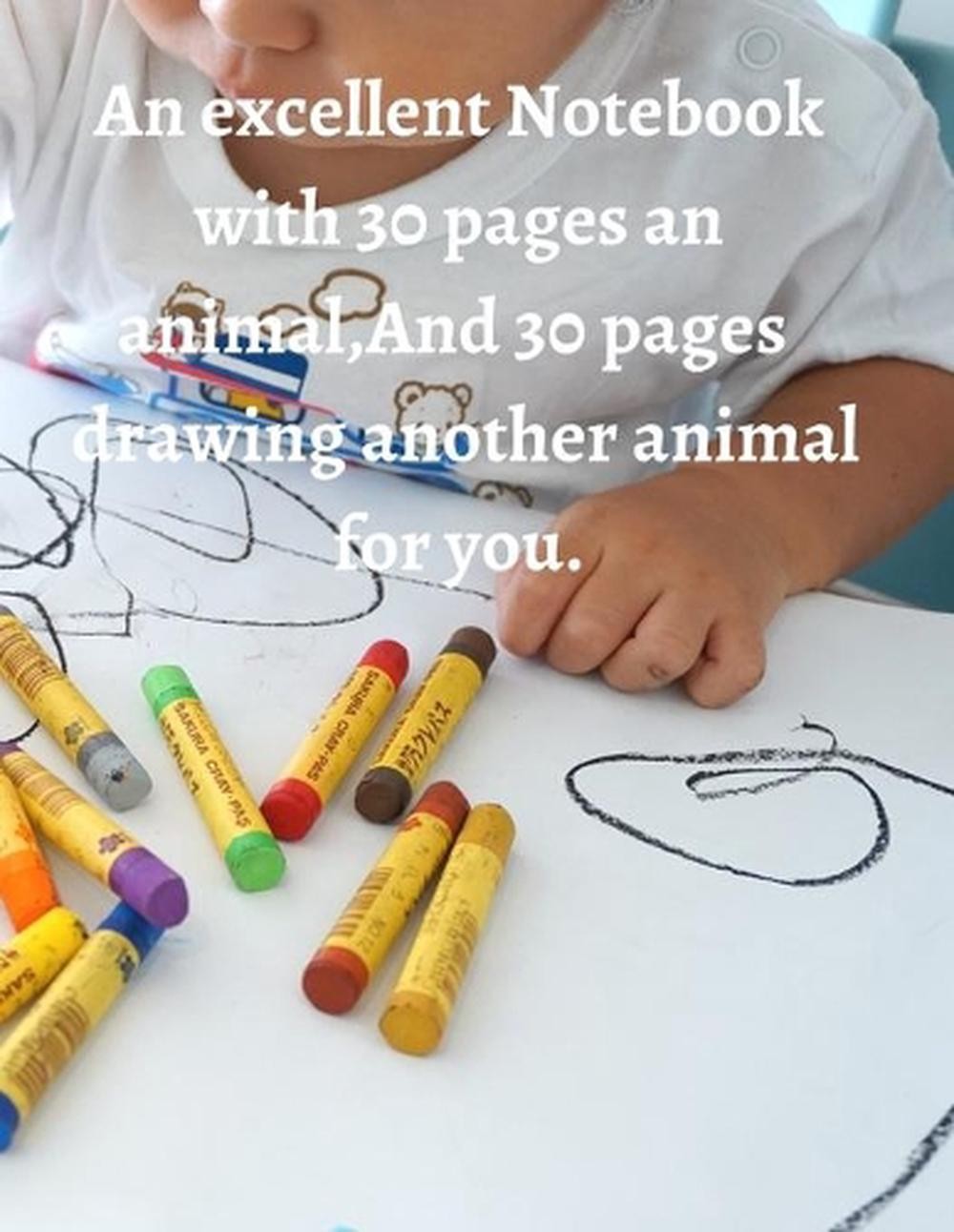 An excellent Notebook with 30 pages an animal, And 30 pages for drawing another