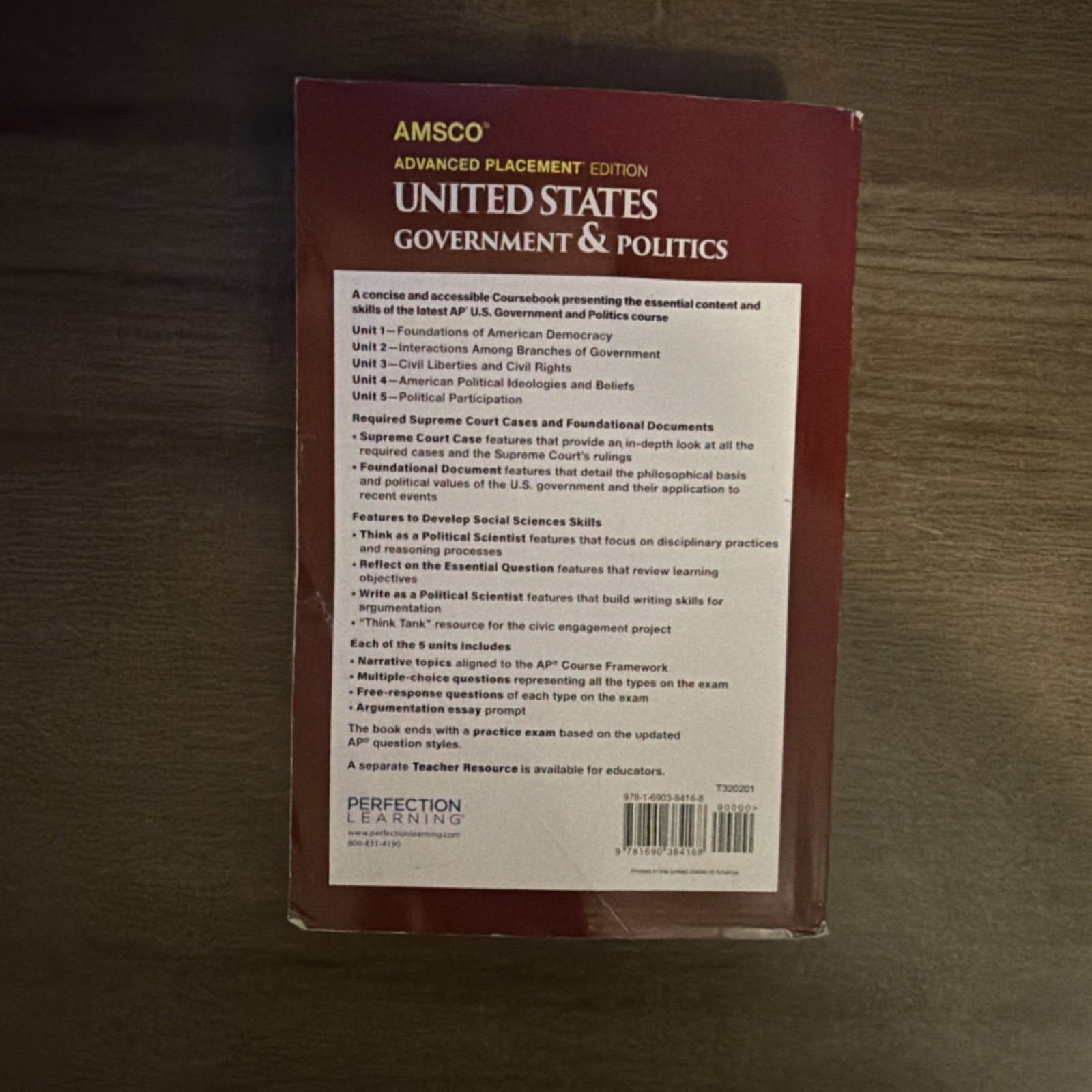 AMSCO AP United States Government & Politics Wolfford Perfection Learning