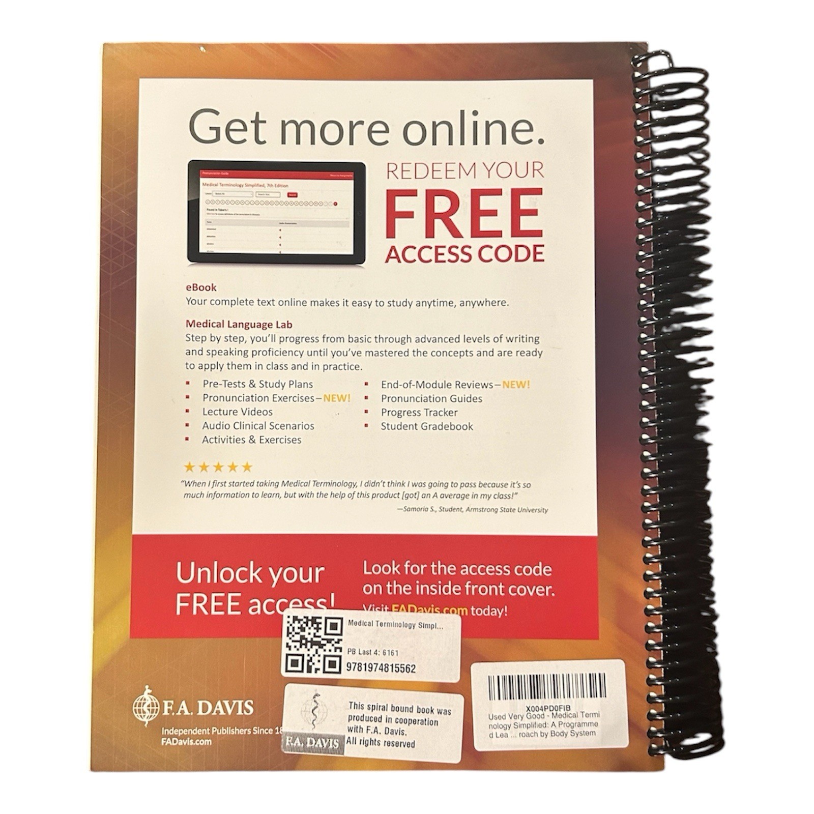 F.A. Davis Medical Terminology Simplified 7th Edition, INCLUDES ACCESS CODE