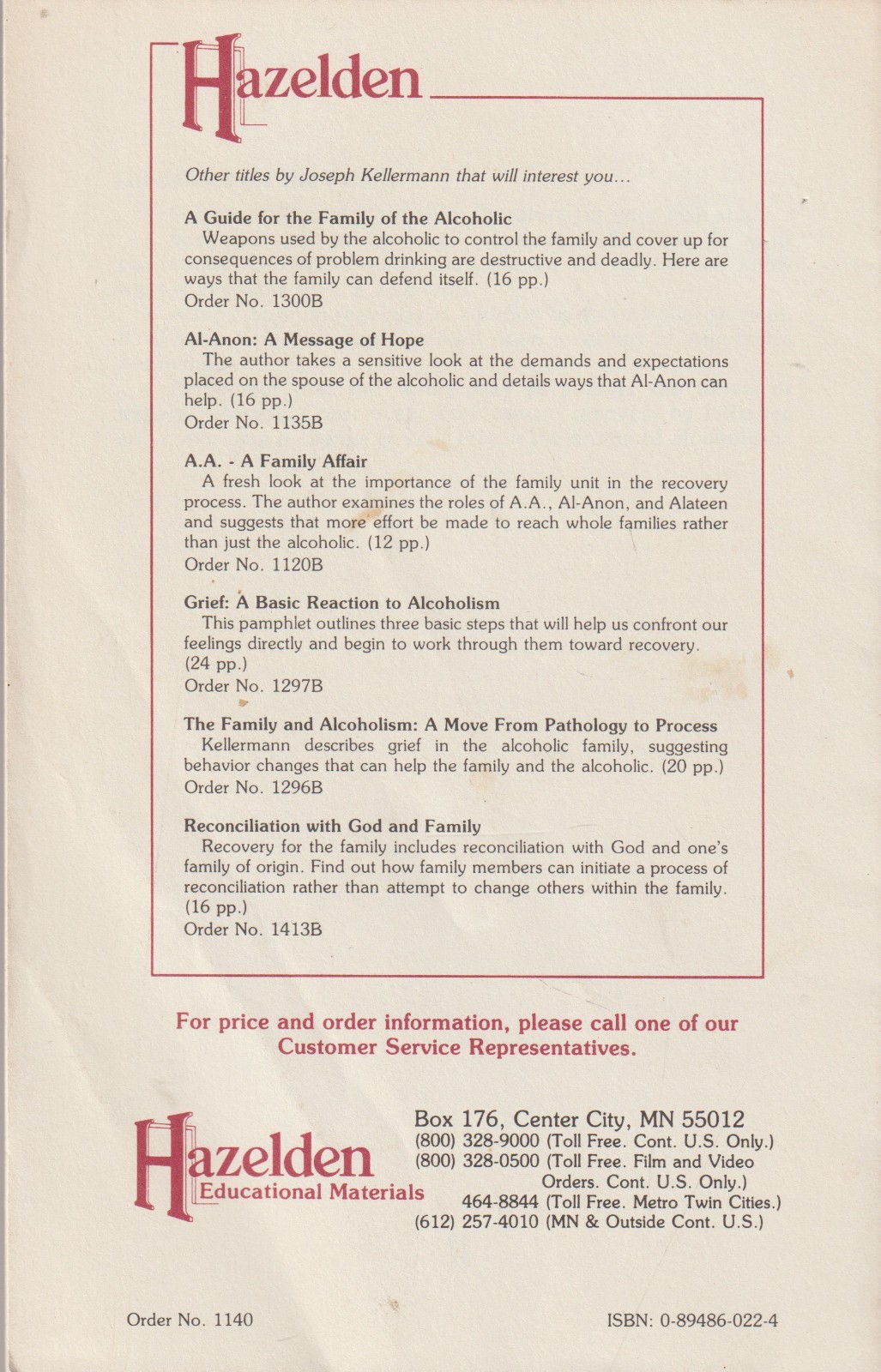 Alcoholism A Merry-Go-Round Named Denial, Kellermann, Alcoholics Anonymous, 1980