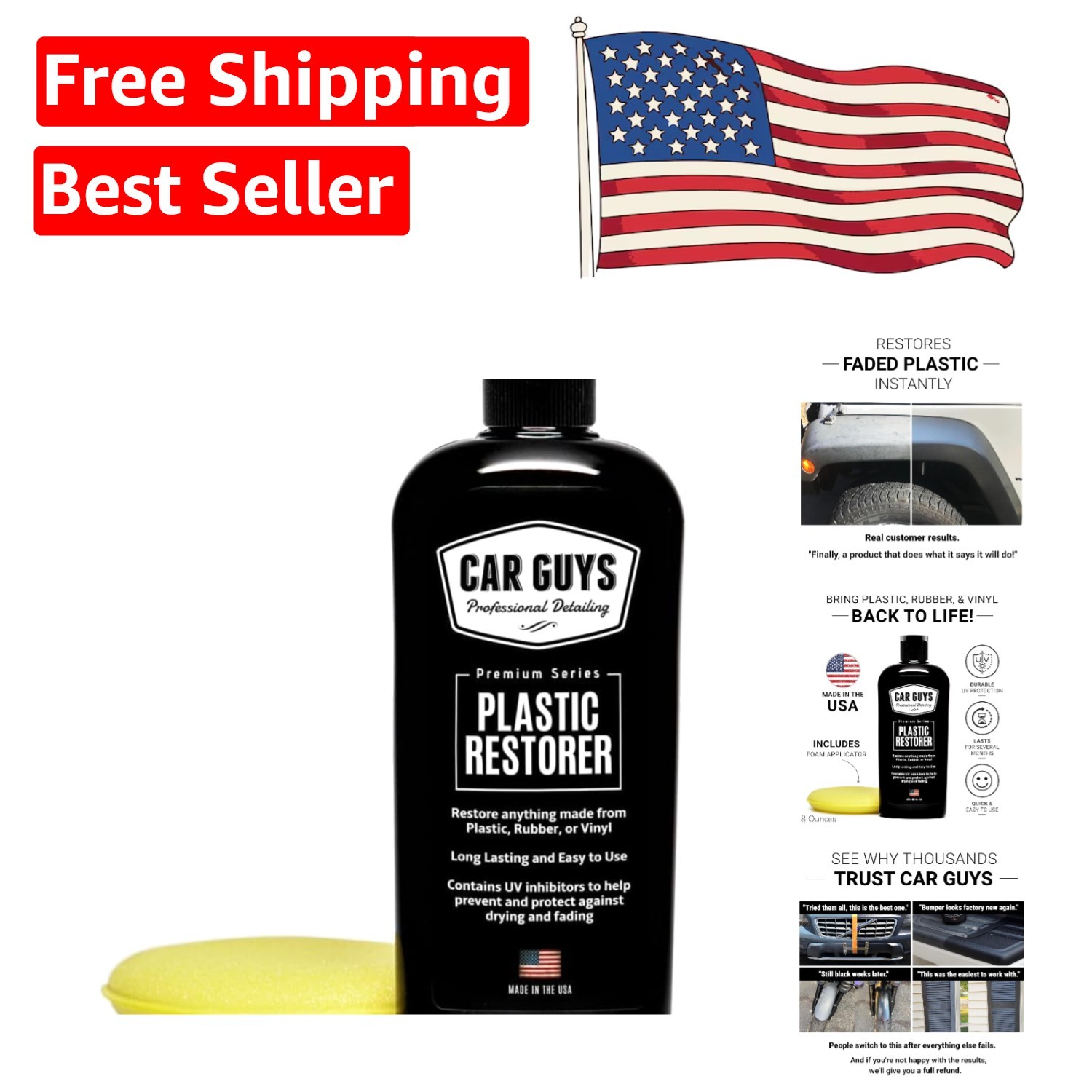 User-Friendly Trim Restorer | 8 Oz Kit – Protects and Revives Plastic & Rubber
