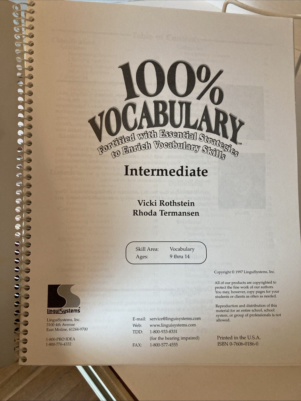 Linguisystems 100% vocabulary intermediate strategies improve vocabulary Skills