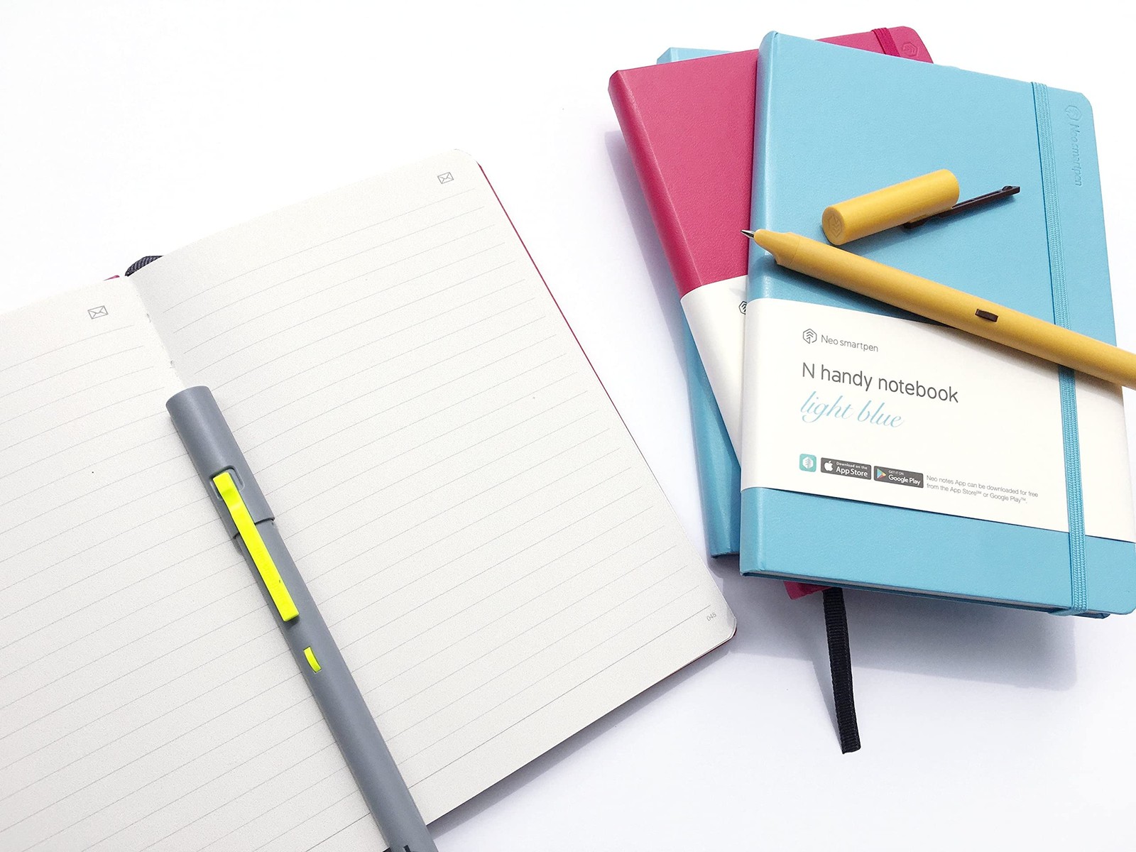 NeoLab N Handy Leather Notebook (Light Blue) – 150 Ruled Pages featuring Ncode