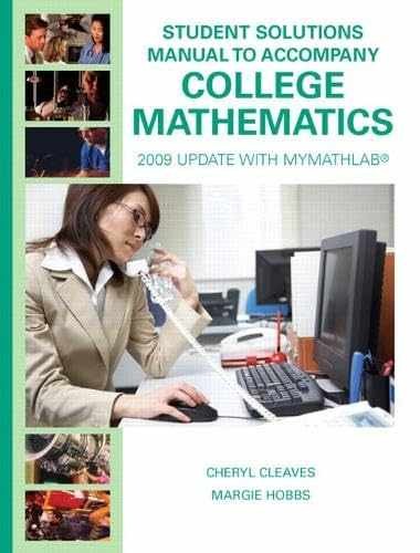 Student Solutions Manual for College – Paperback, by Cleaves Cheryl – Very Good
