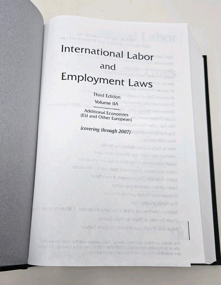 International Labor and Employment Laws Third Edition Volume IIA Book