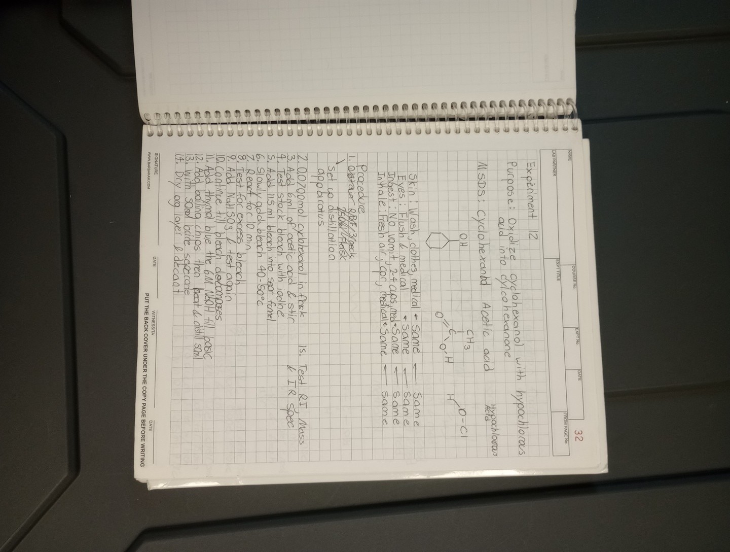 BARBAKAM Lab Notebook 100 Carbonless Pages Spiral Bound Copy Perforated