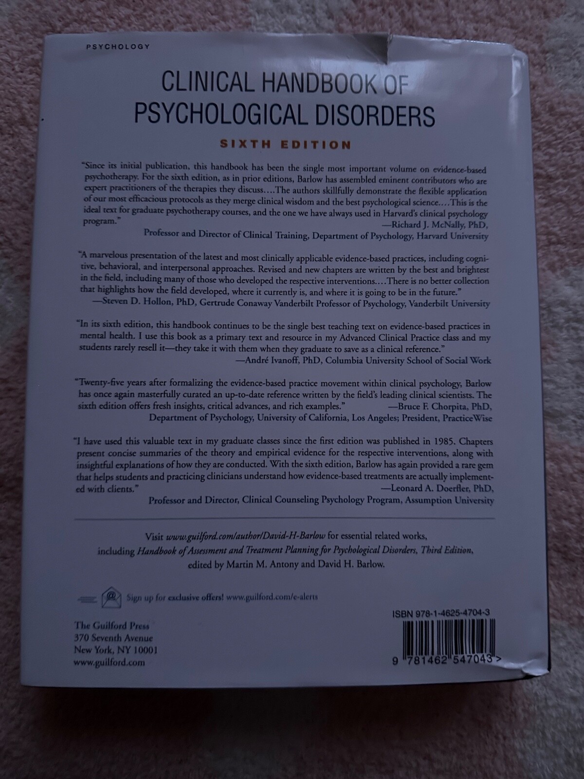 Clinical Handbook of Psychological Disorders : A Step-By-Step Treatment…