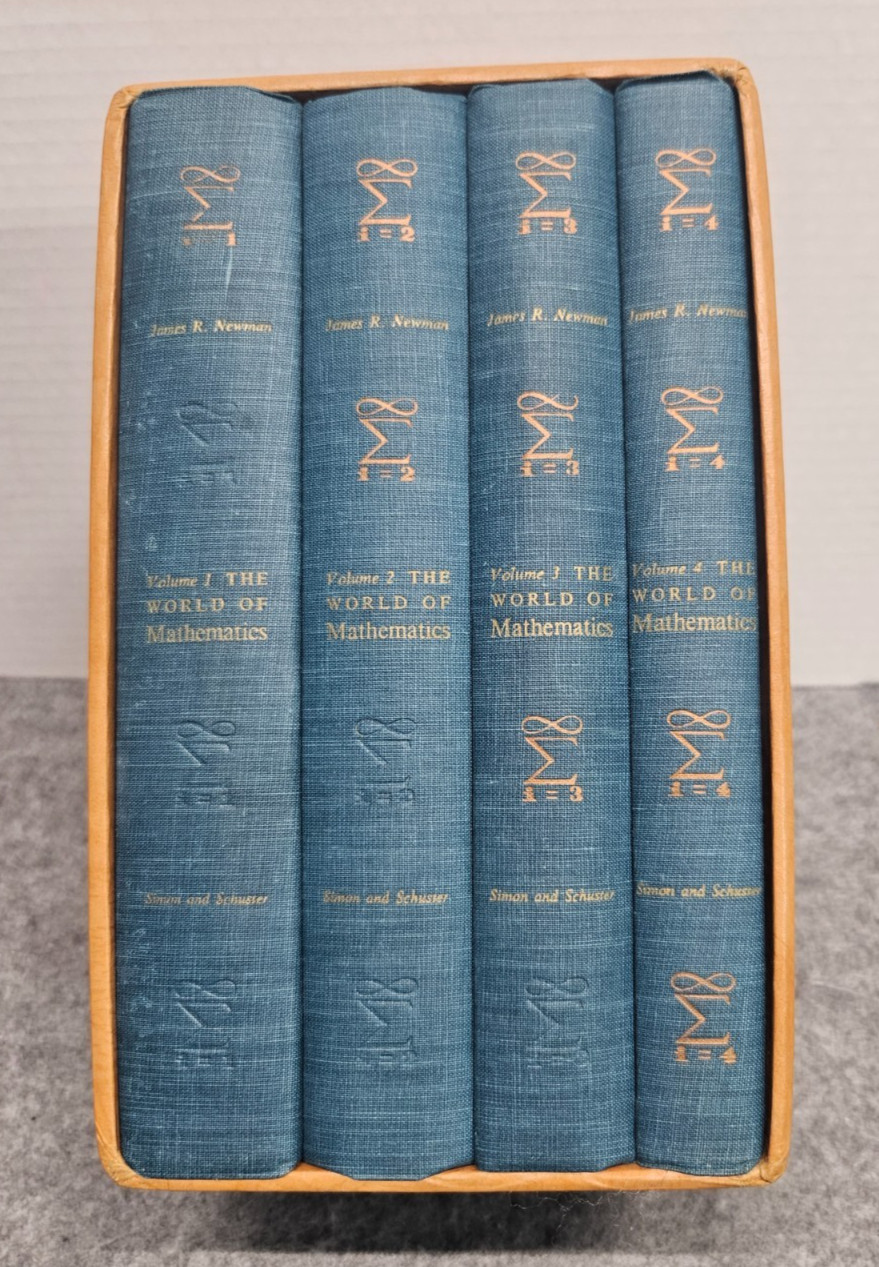 The World of Mathematics Volumes 1-4 by James R. Newman 1956 Hardcover Vintage