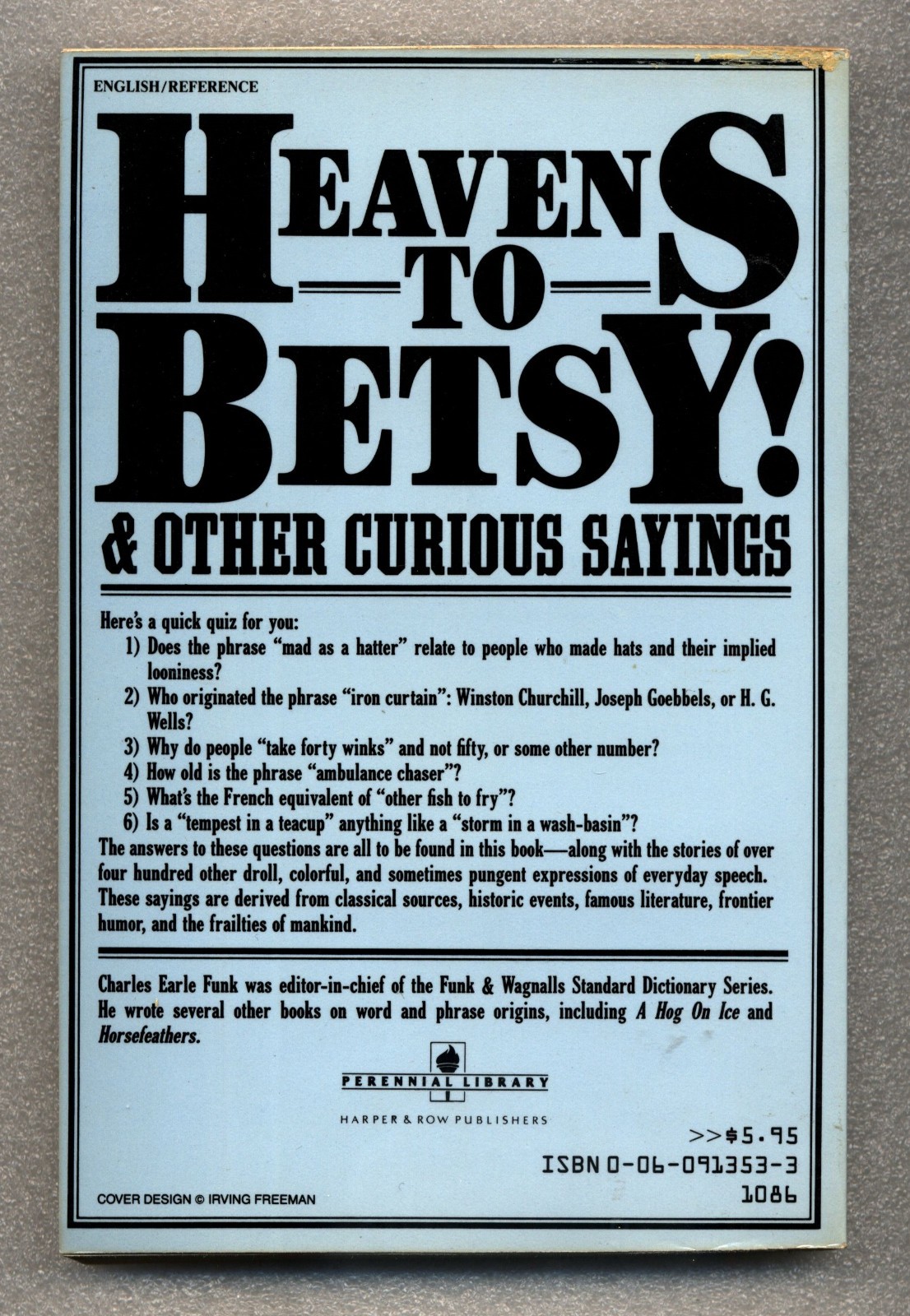 4 Books – Horsefeathers, Hog on Ice, Heavens to Betsy, more – Charles Earle Funk