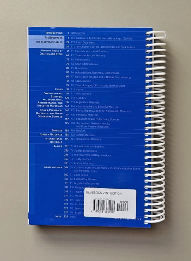 The Bluebook: A Uniform System of Citation, 21St Ed. ~ No Markings