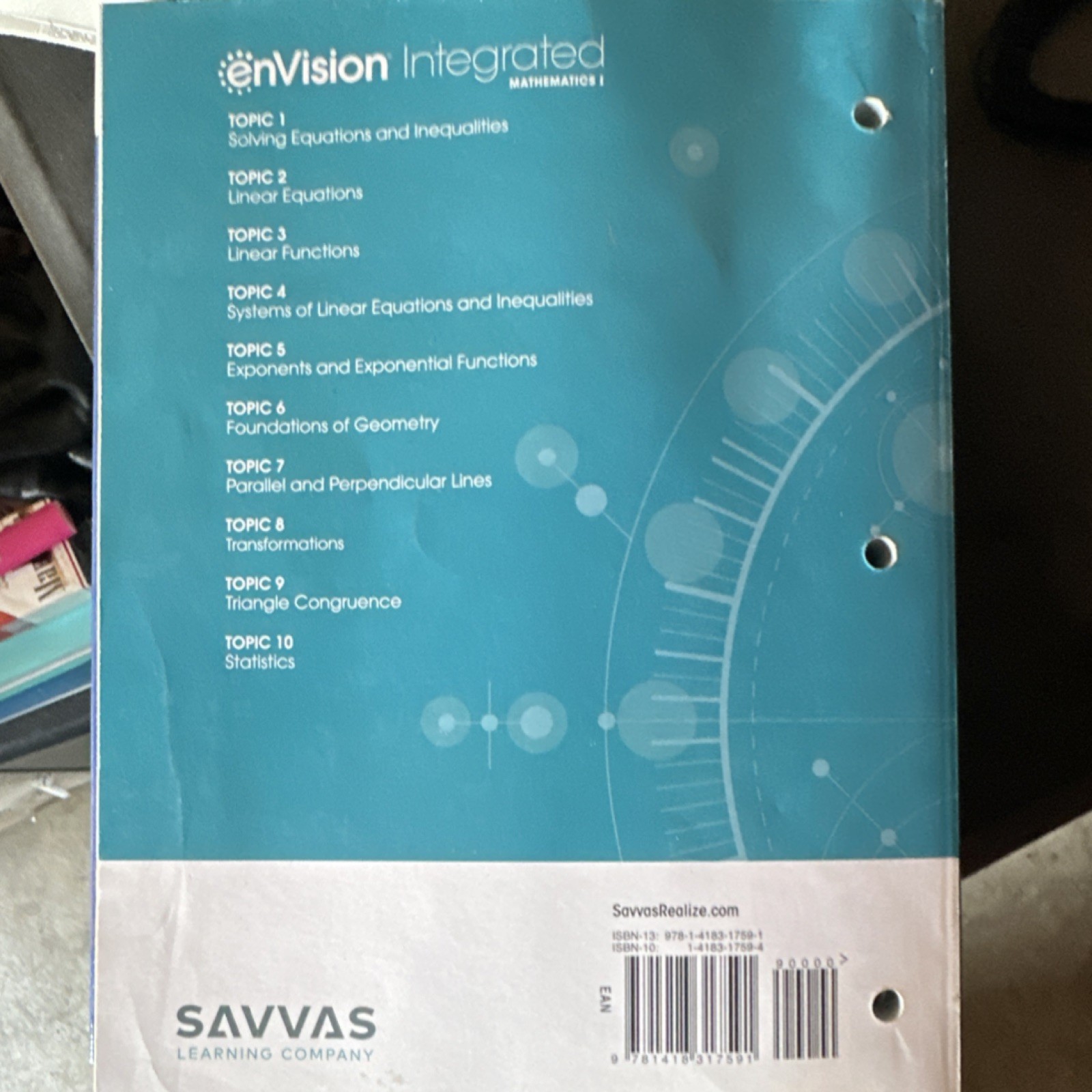 Savvas Learning Company enVision Integrated Mathematics I Student Companion