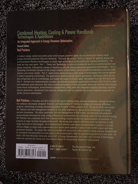 BRAND NEW, FREE SHIP Combined Heating, Cooling and Power Handbook, by Petchers