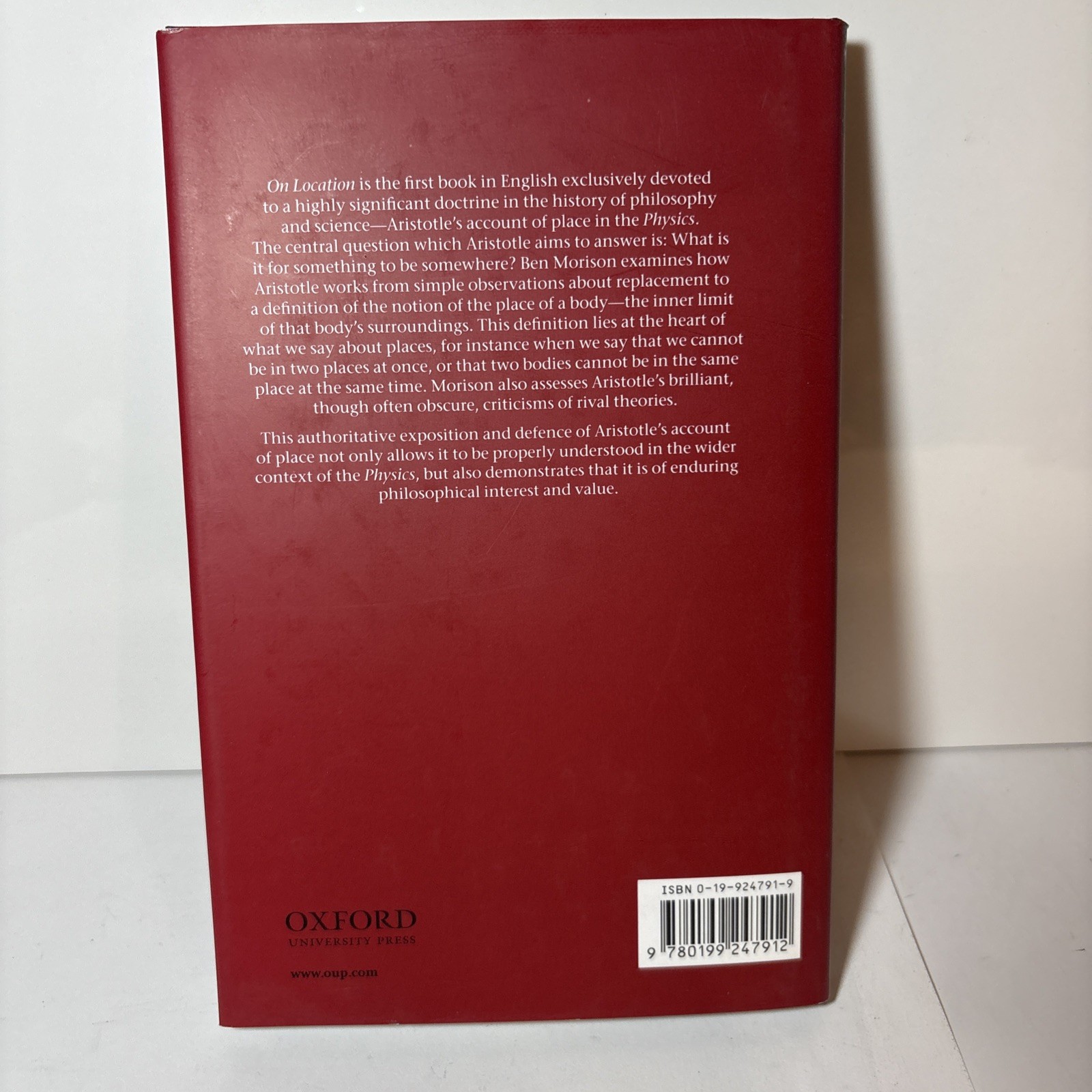 On Location: Aristotle’s Concept of Place (Oxford Aristotle Studies)