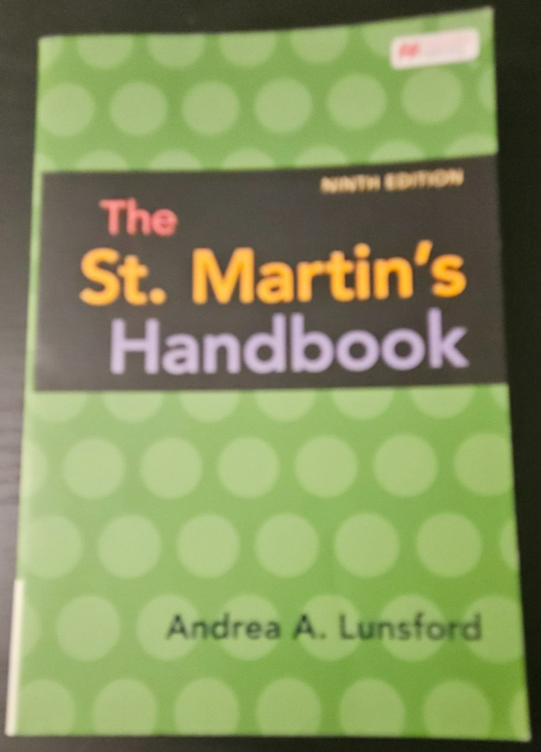 The St. Martin’s Handbook Paperback 9th Ed. Lunsford LIKE NEW