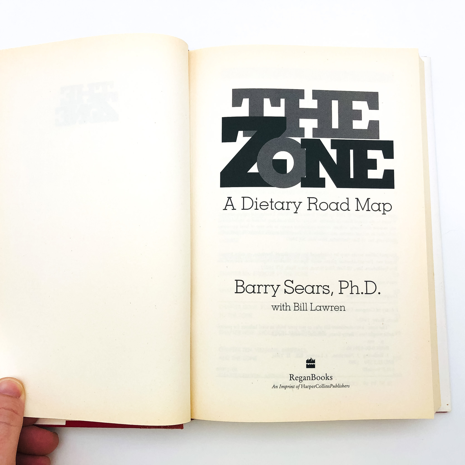 Enter The Zone Hardcover Barry Sears PHD 1995 Nutrition Reducing Calories Y