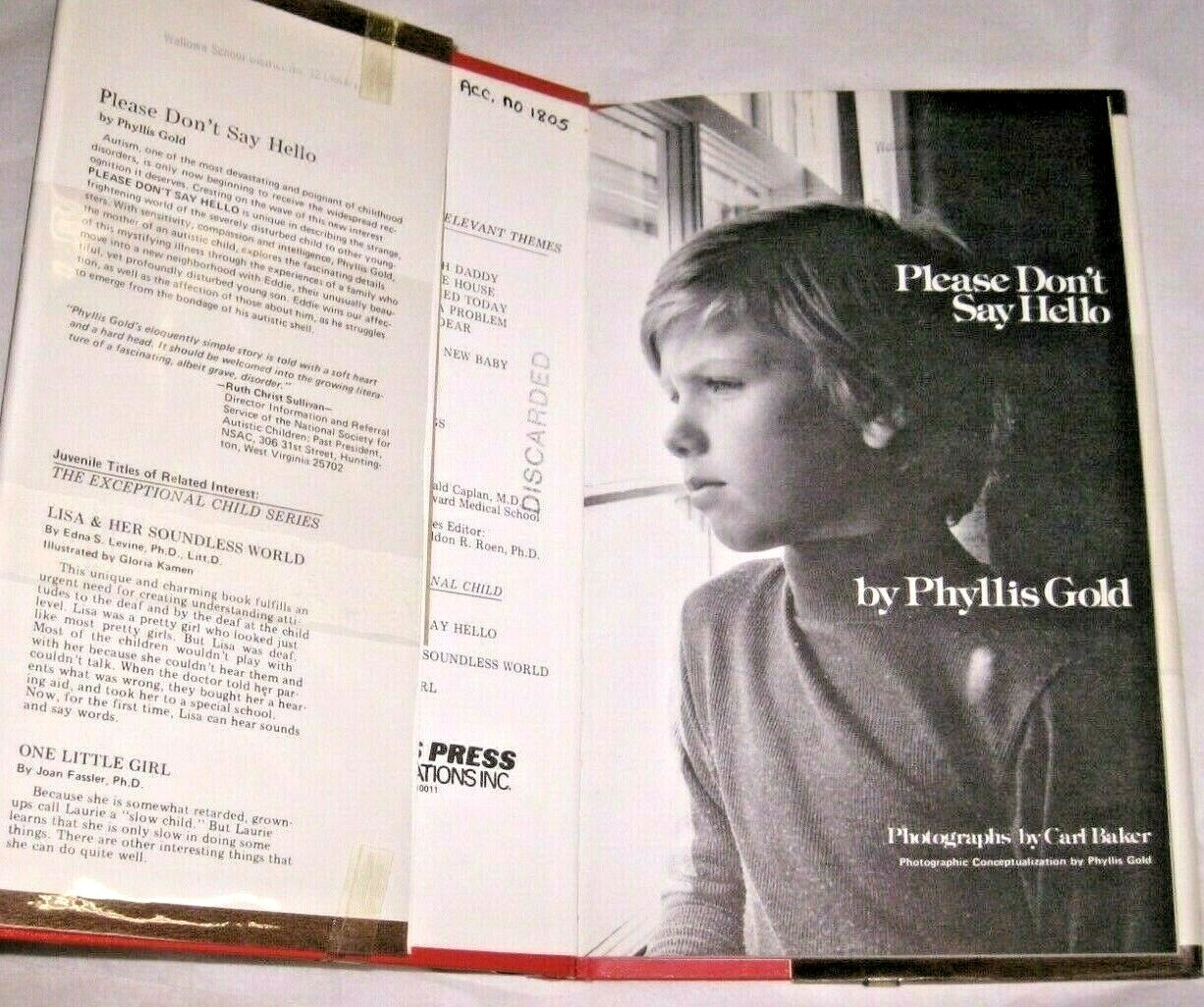1976 Please Don’t Say HELLO by Phyllis Gold with Dust Jacket