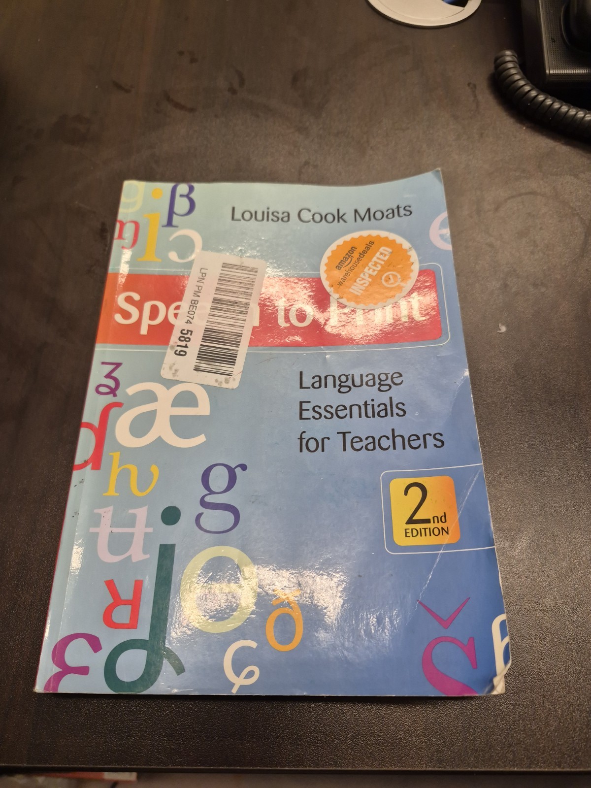 Speech to Print 2nd Ed Language Essentials for Teachers Louisa Cook Moats PB