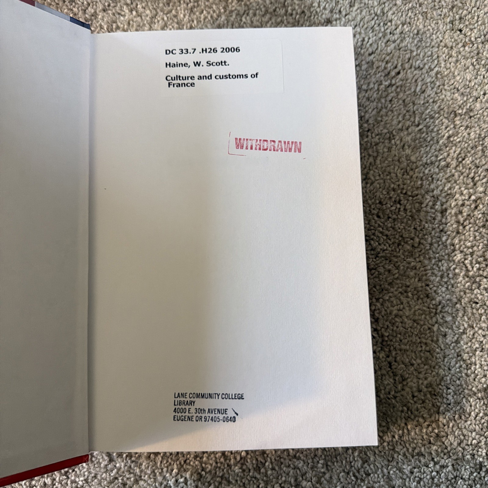 Culture and Customs of France (Cultur…, W.Scott Haine
