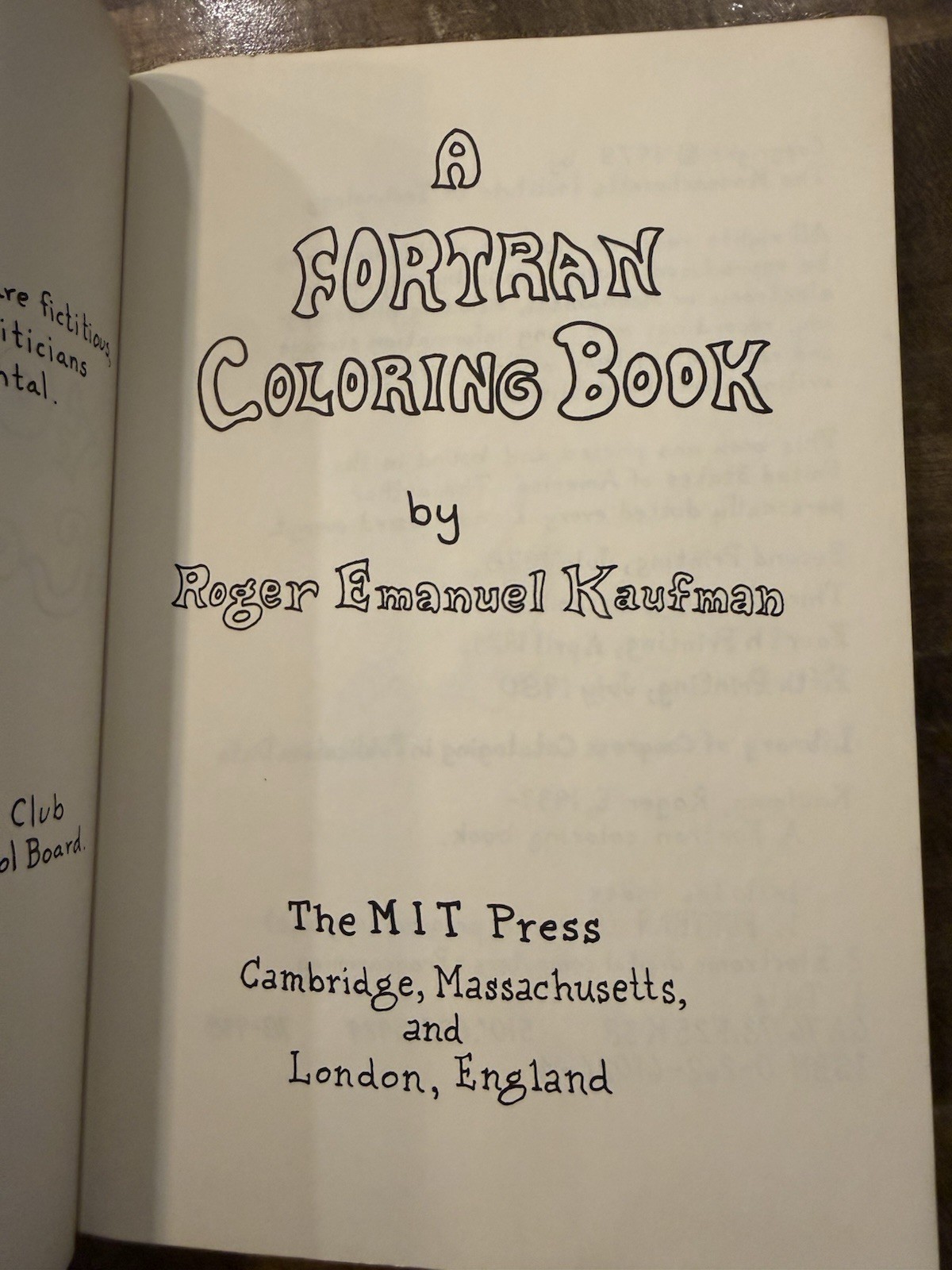 A Fortran Coloring Book – Dr. Kaufman Computer Programming MIT Press 1978