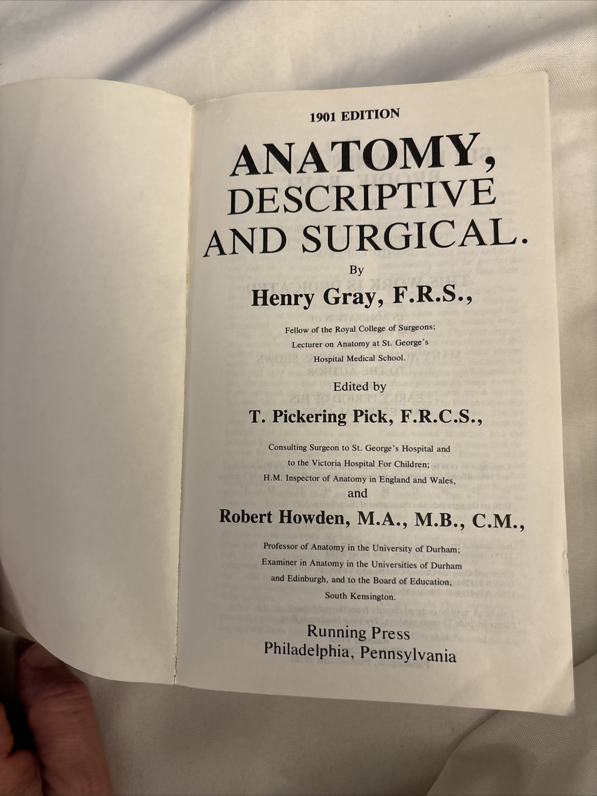 Grays Anatomy; the Unabridged Running Press Edition of the American Classic 1974