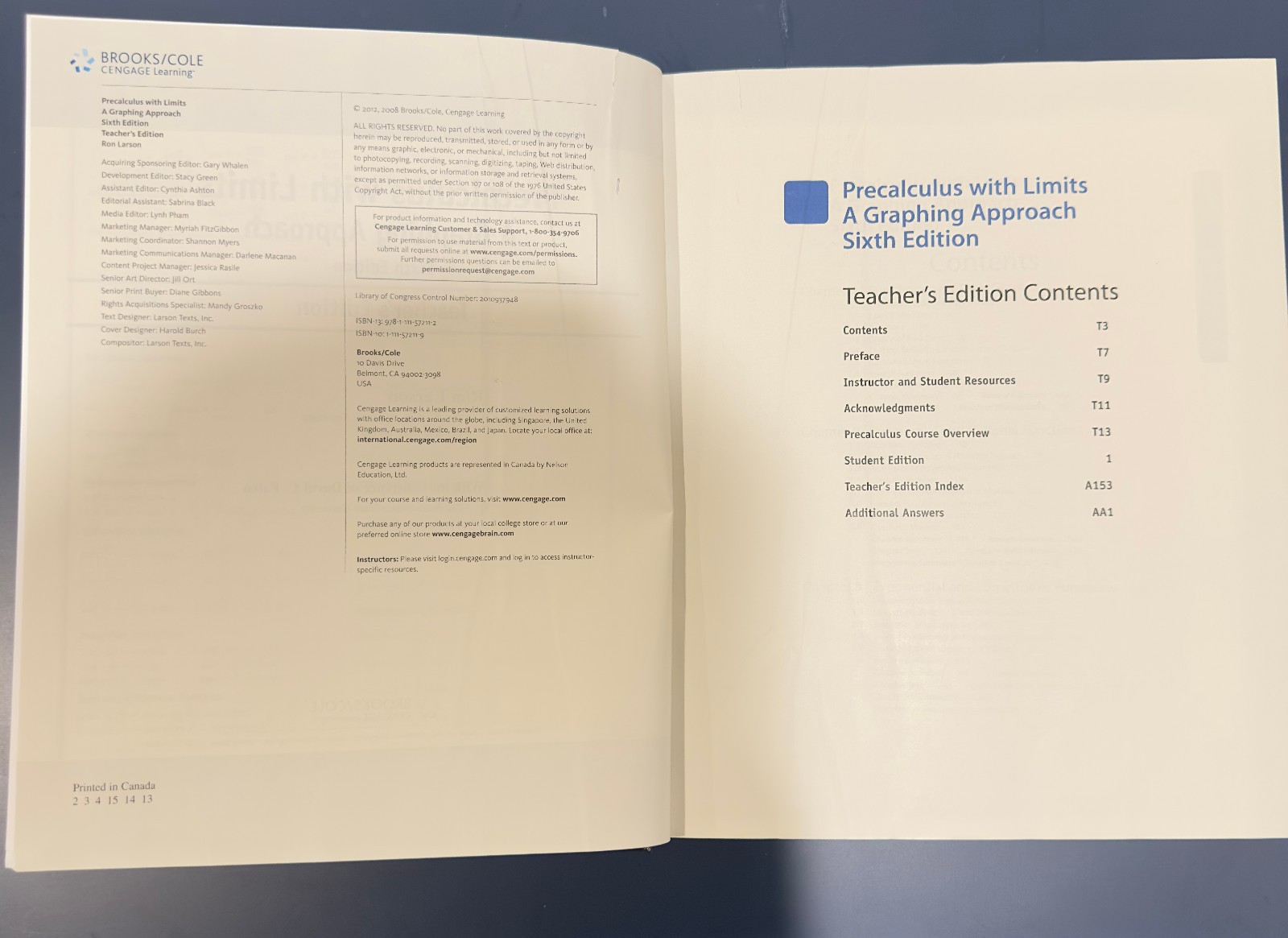 TE BUNDLE PRECALCULUS WITH LIMITS: A Graphing Approach 6th Edition By Ron Larson