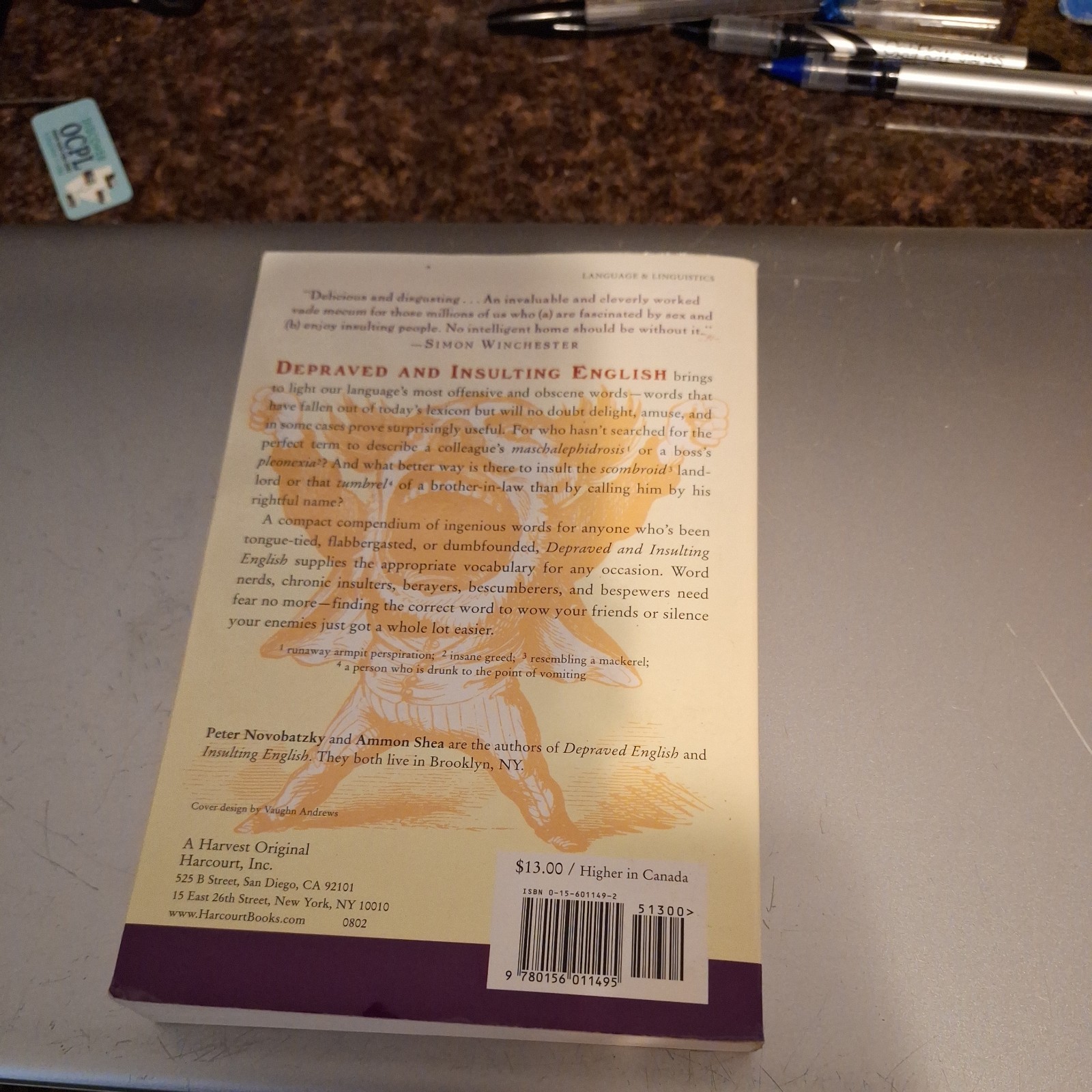 Depraved and Insulting English – paperback Novobatzky, Peter|Shea, Ammon